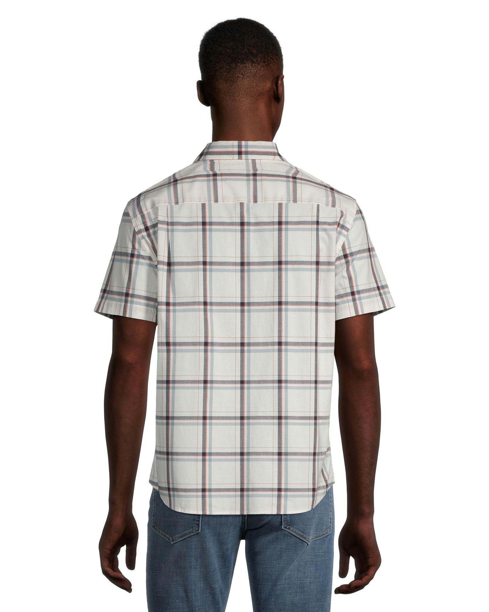 Denver Hayes Men's Modern Fit Short Sleeve Plaid Casual Sport Shirt