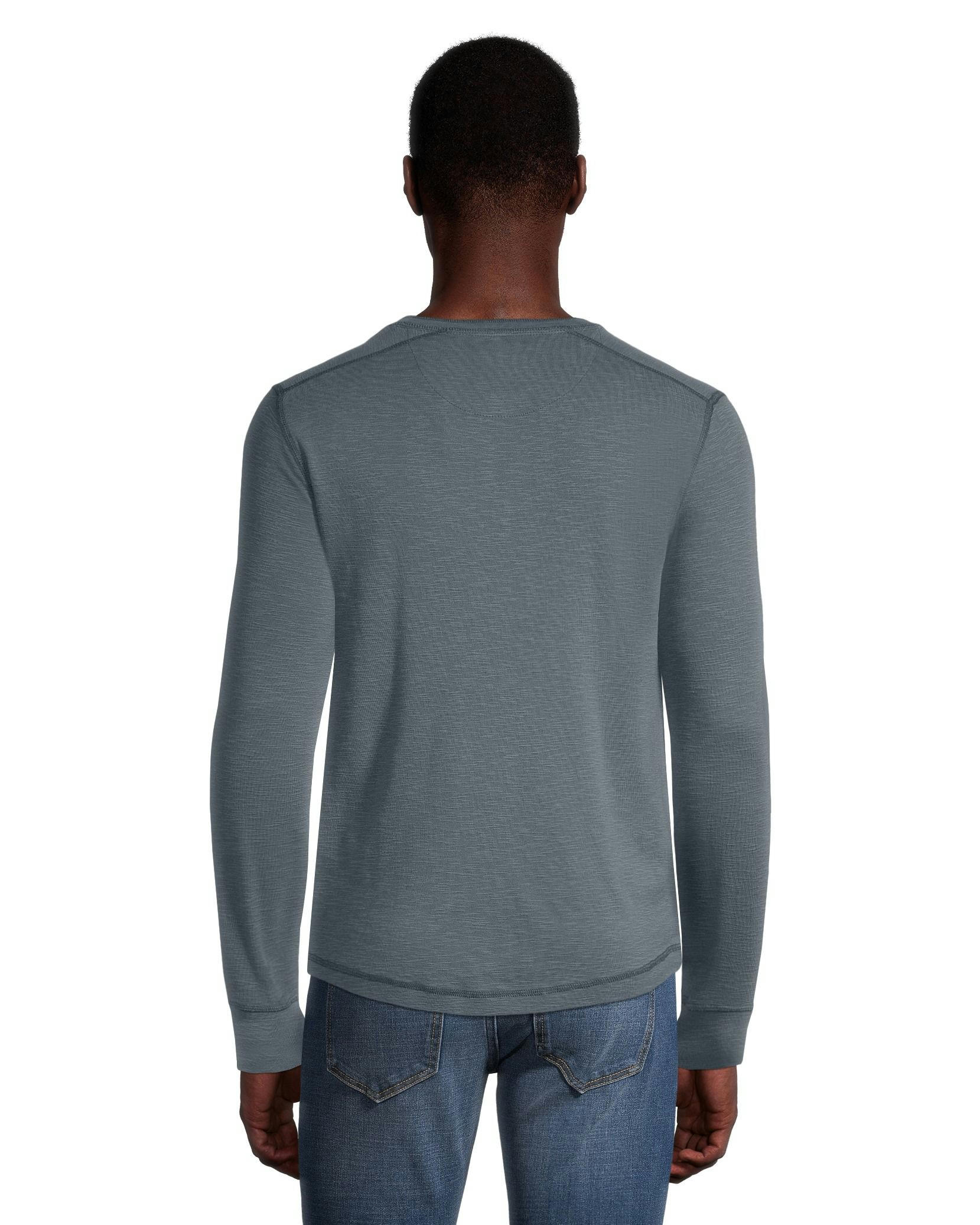 Denver Hayes Men's Long Sleeve Modern Fit Cotton Slub Henley Shirt