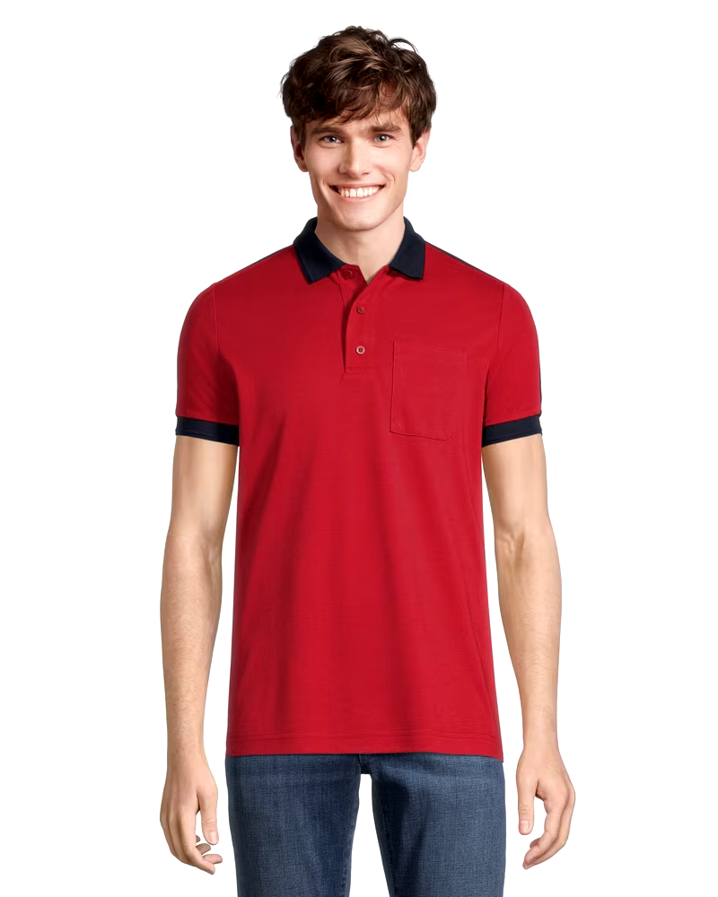 Men's 3 Button Placket Pique Polo Shirt