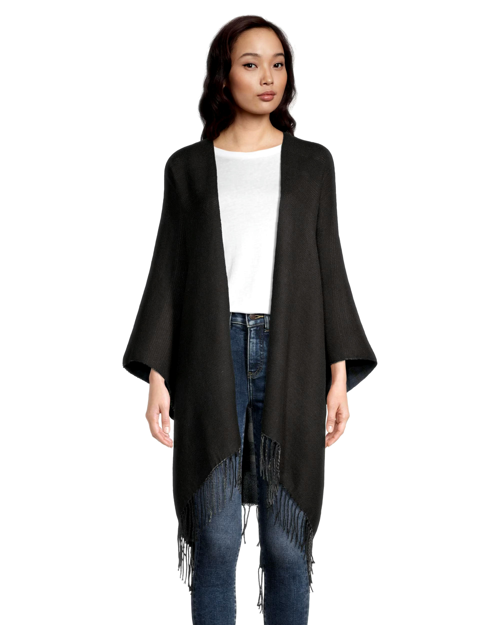 Denver Hayes Women's Plaid Fringe Shawl Ruana