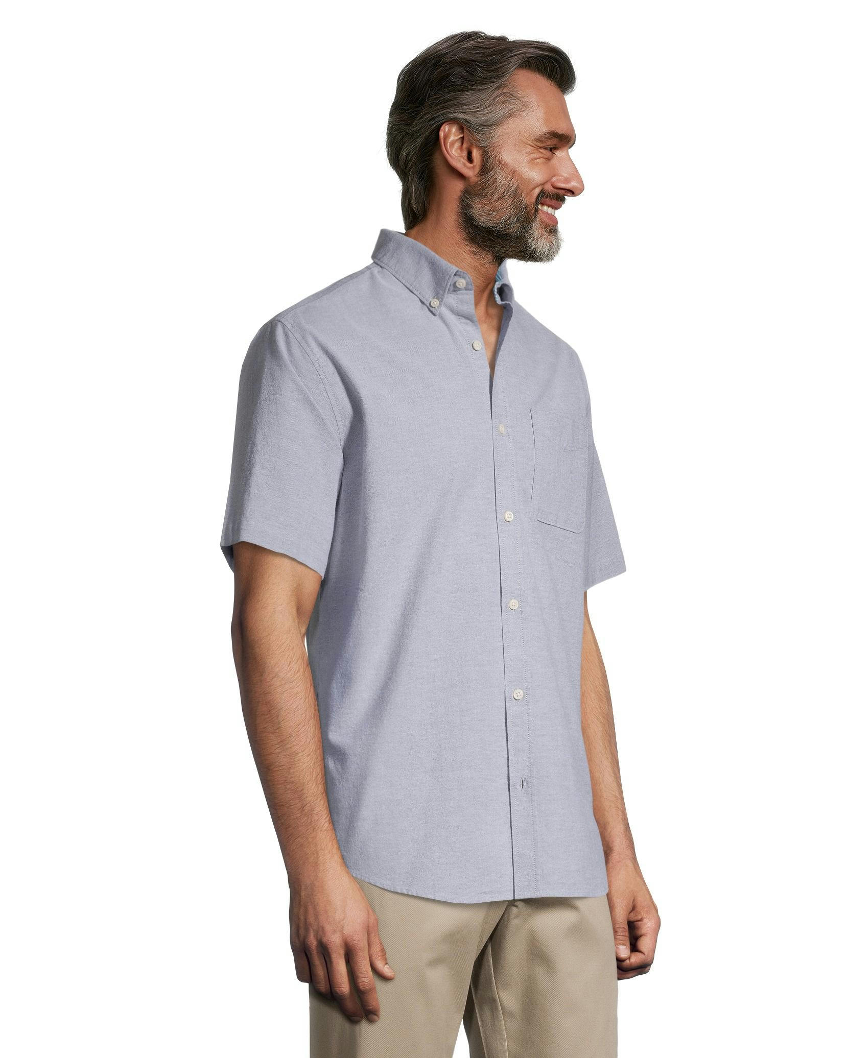 Denver Hayes Men's Classic Fit Short Sleeve Casual Oxford Shirt