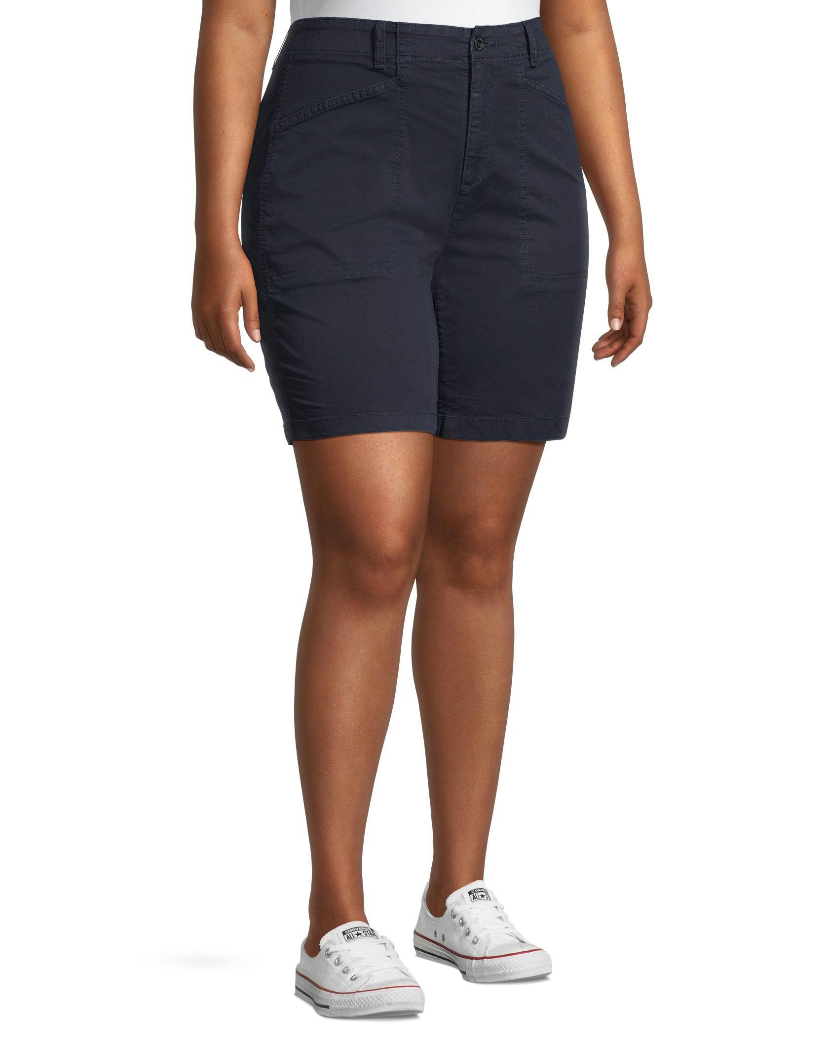 Denver Hayes Mid Rise Garment Wash Bermuda Shorts