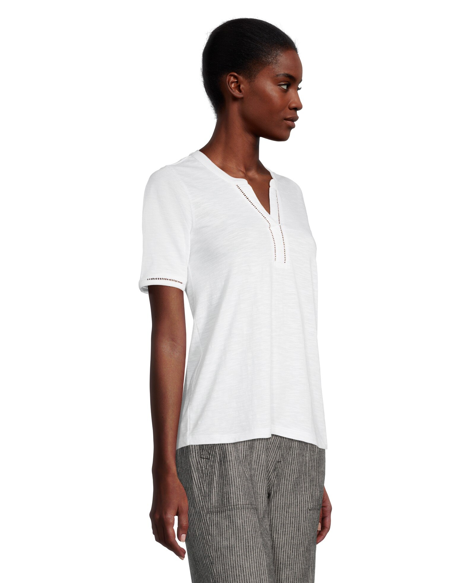 Women's Semi-Fitted Y-Neck T Shirt