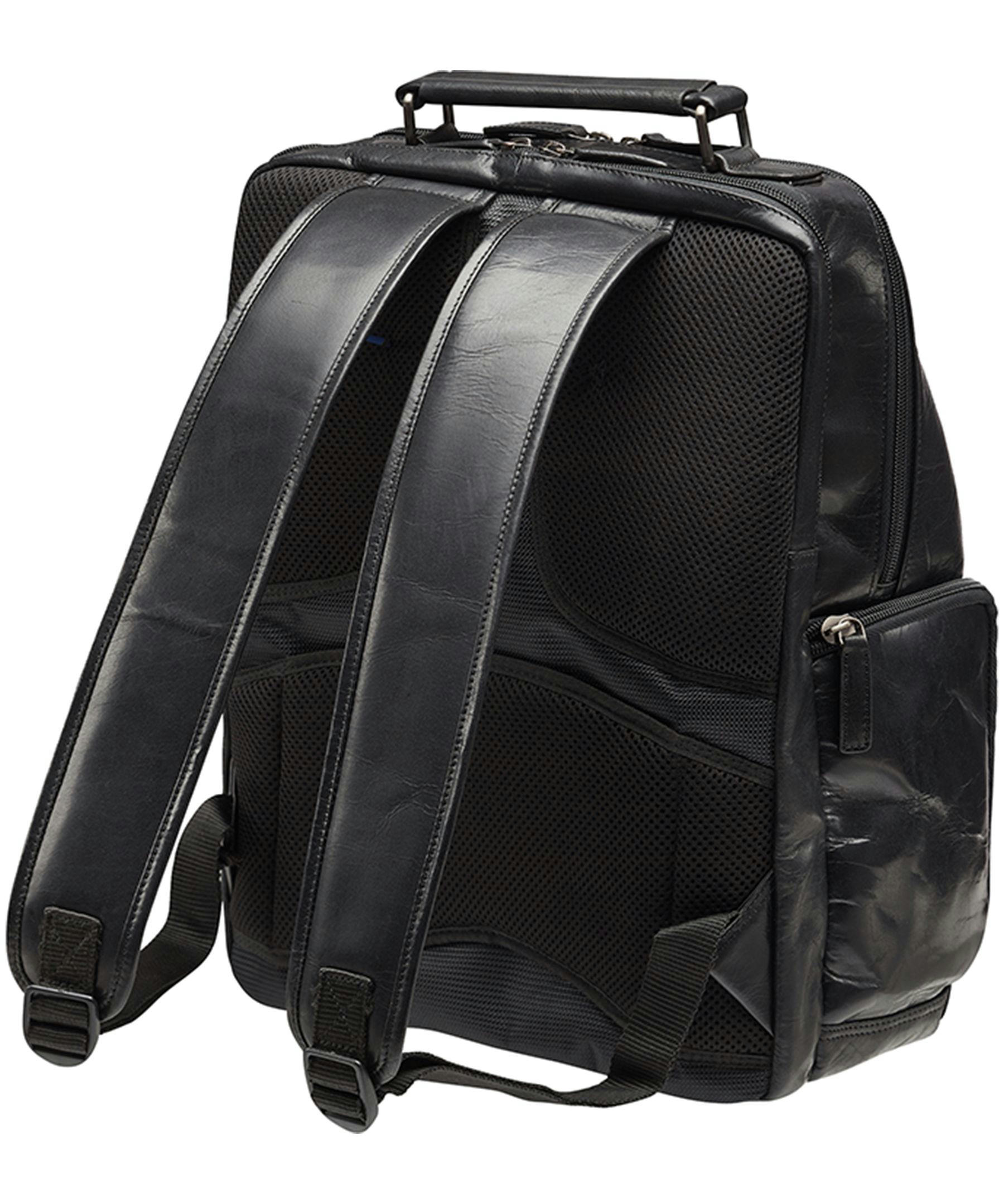 Mancini Leather Goods Unisex Buffalo Backpack with Laptop Compartment Brown