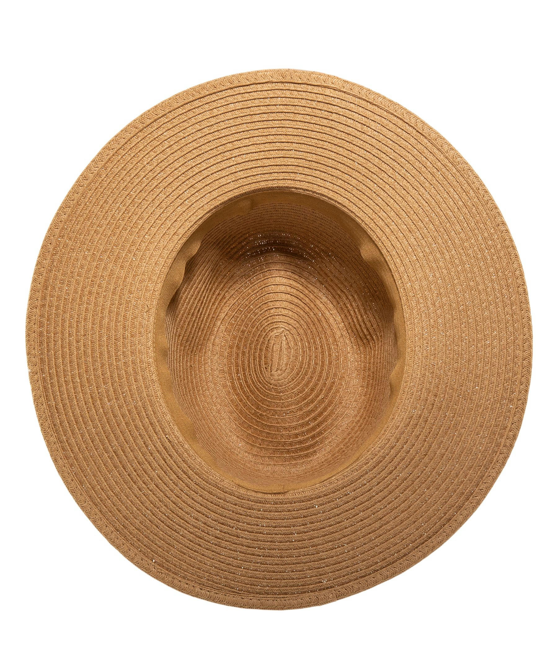 Denver Hayes Women's Straw Fedora Hat with Striped Ribbon
