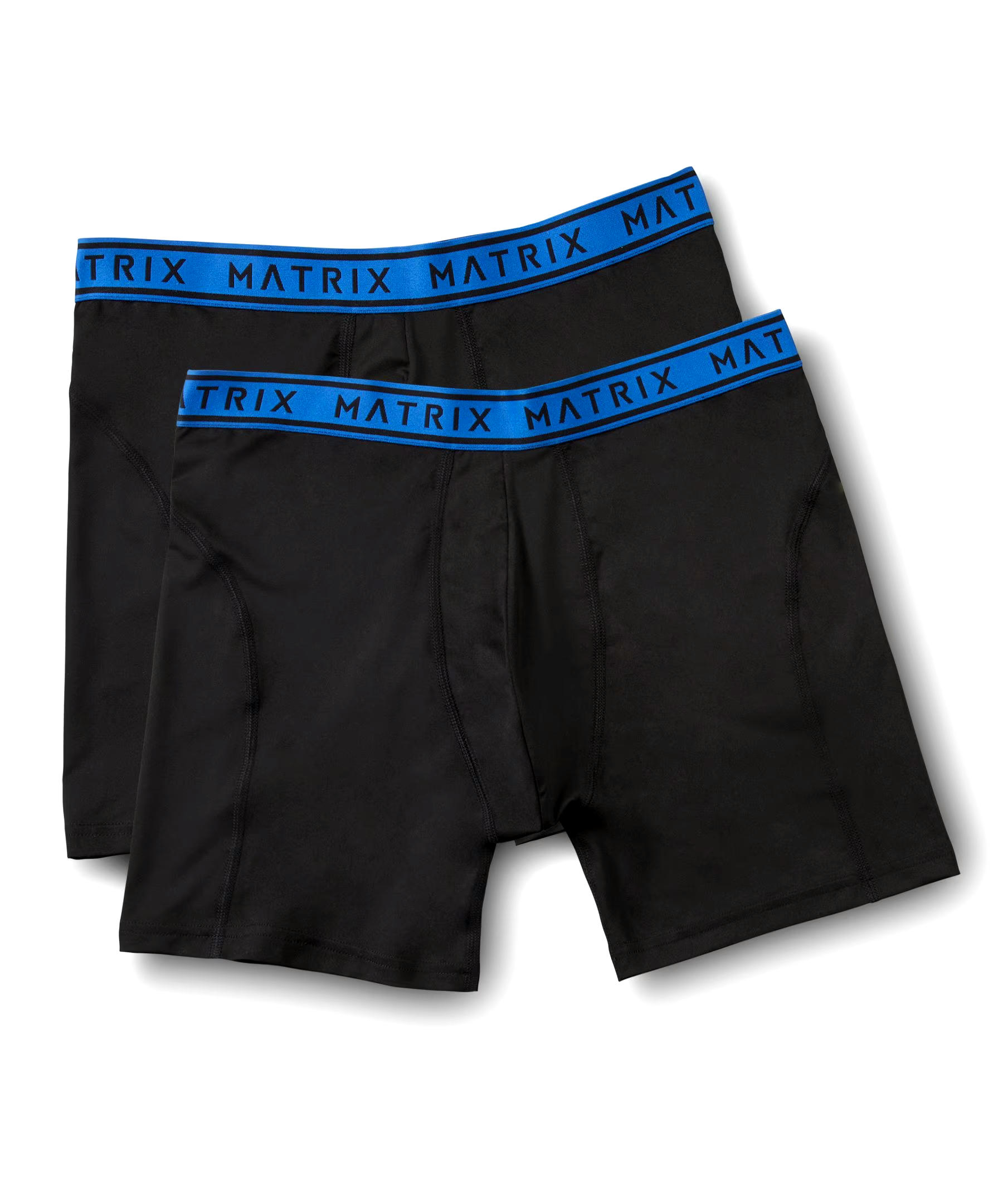 Matrix Men's 2 Pack Microfibre Boxer Briefs Underwear