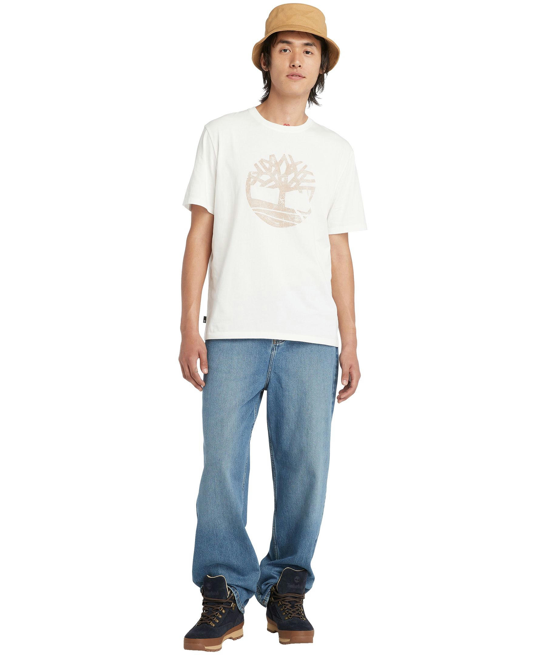 Timberland Men's Graphic Logo Garment Dye T Shirt