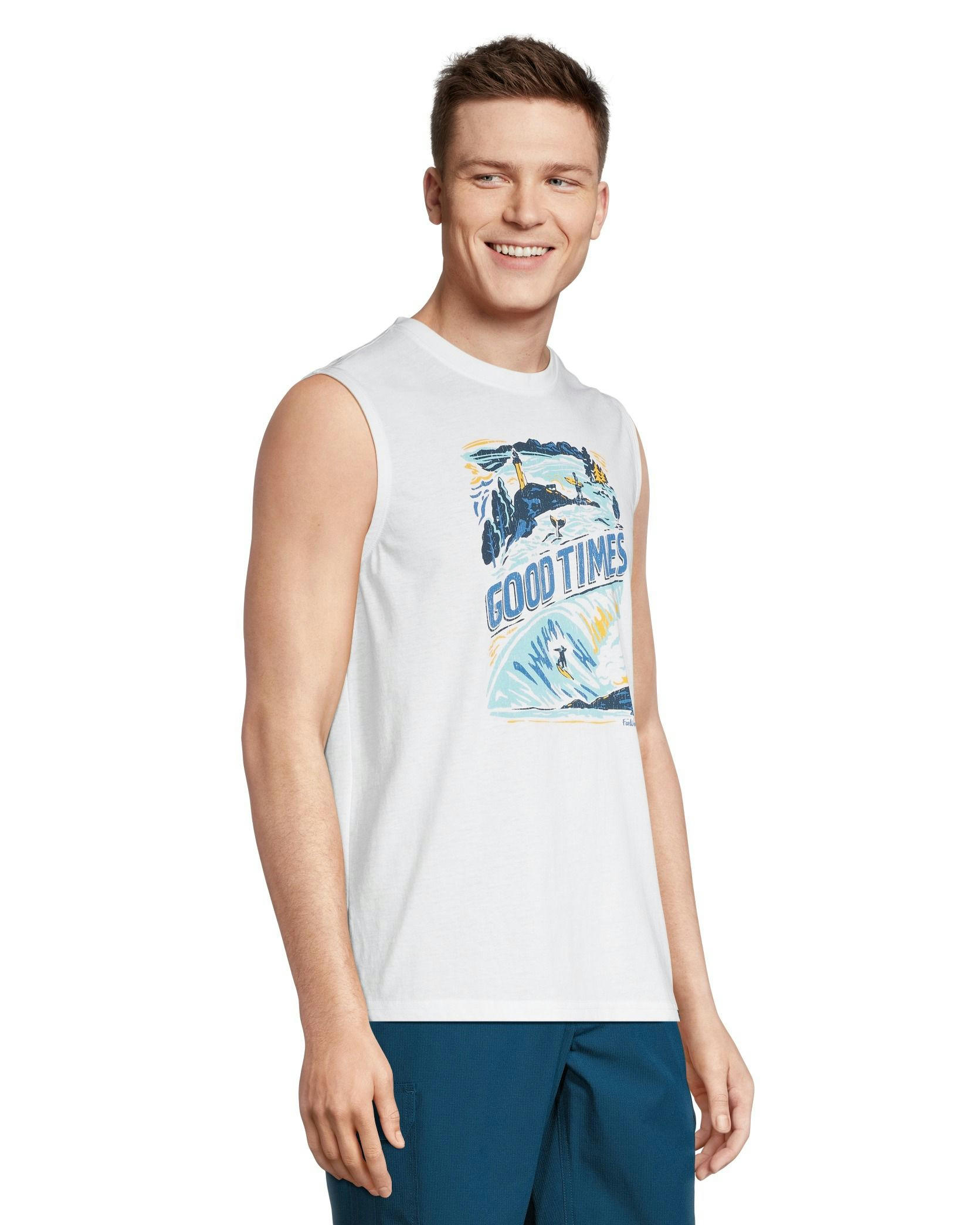 FarWest Men's High Tide Graphic Muscle Top