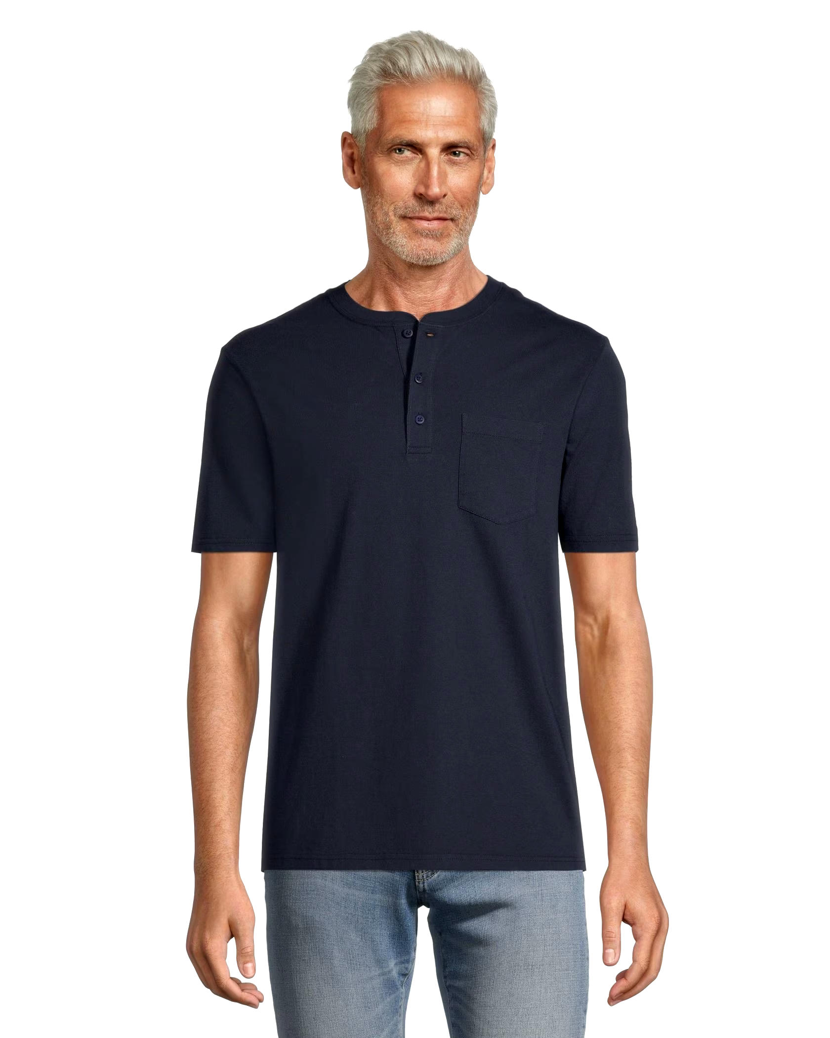Men's 50 Wash Short Sleeve Classic Fit Henley Shirt