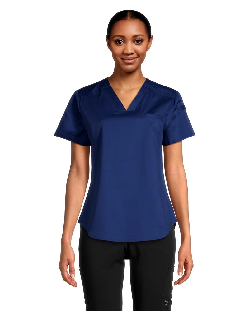 HEALTH PRO Women's 3 Pocket Tuck V-Neck Scrub Top
