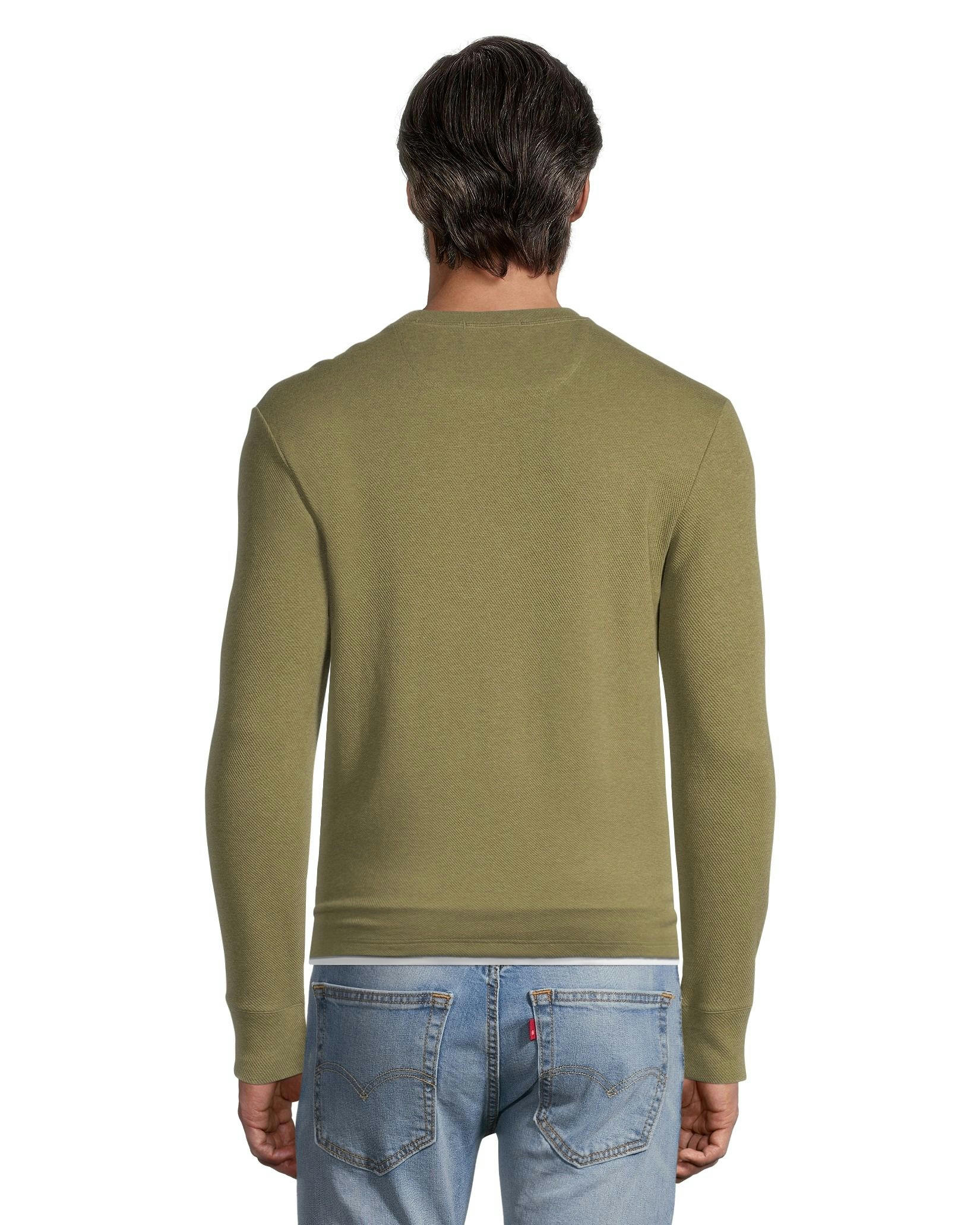 WindRiver Men's Birdseye Long Sleeve Modern Fit Crewneck T Shirt