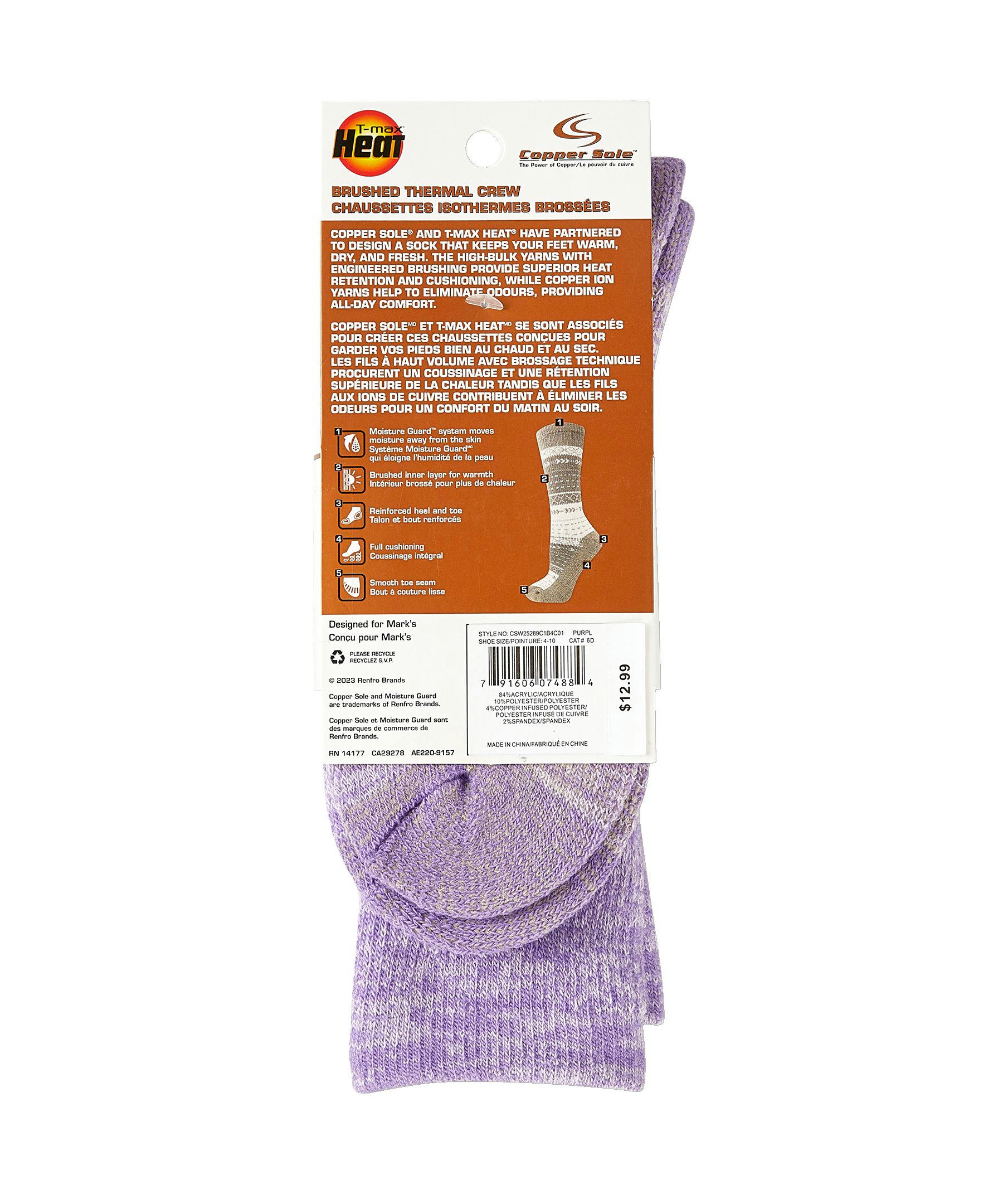 Copper Sole Women's TMAX Thermal Crew Socks