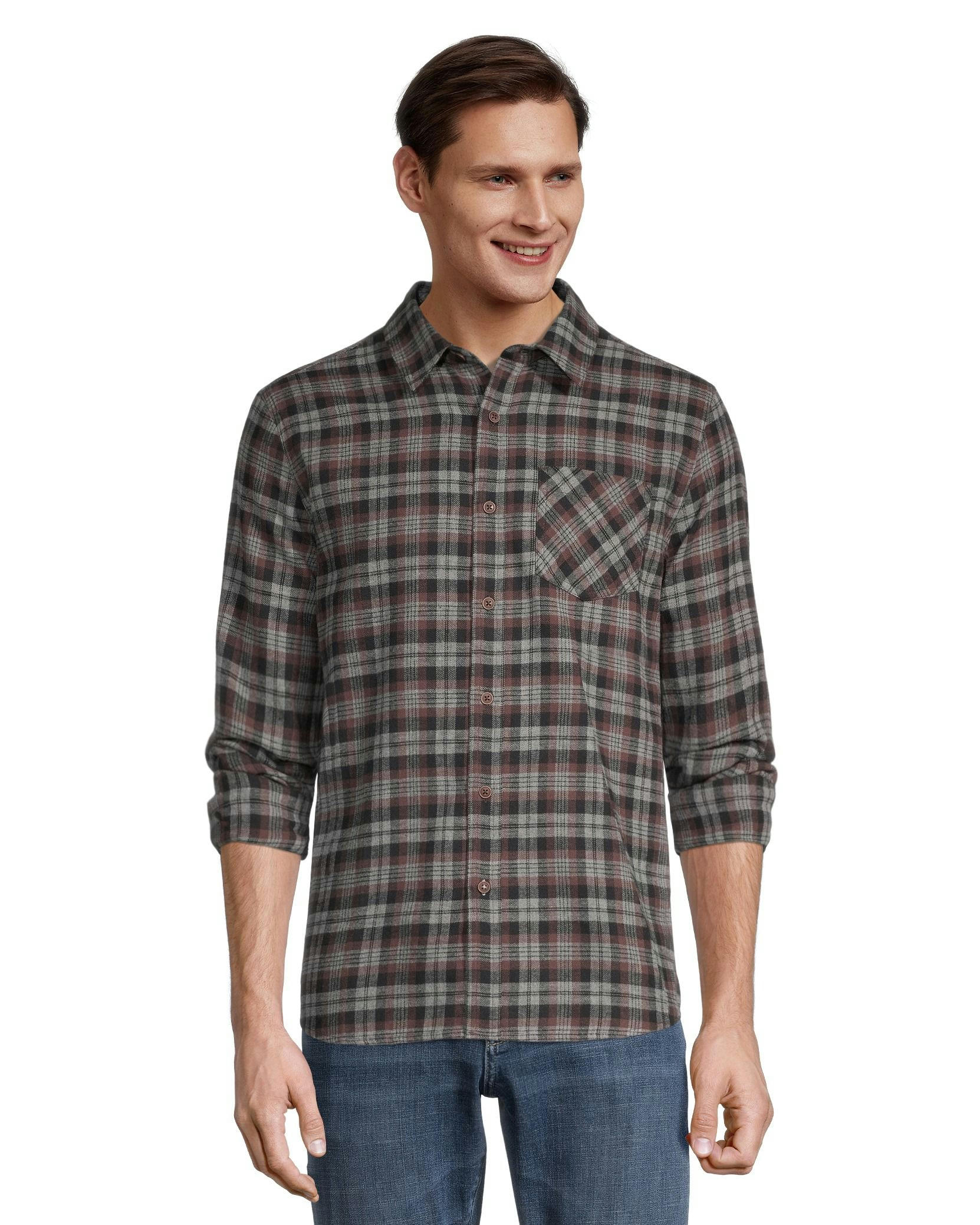 Boston Traders Men's Classic Plaid Flannel Shirt