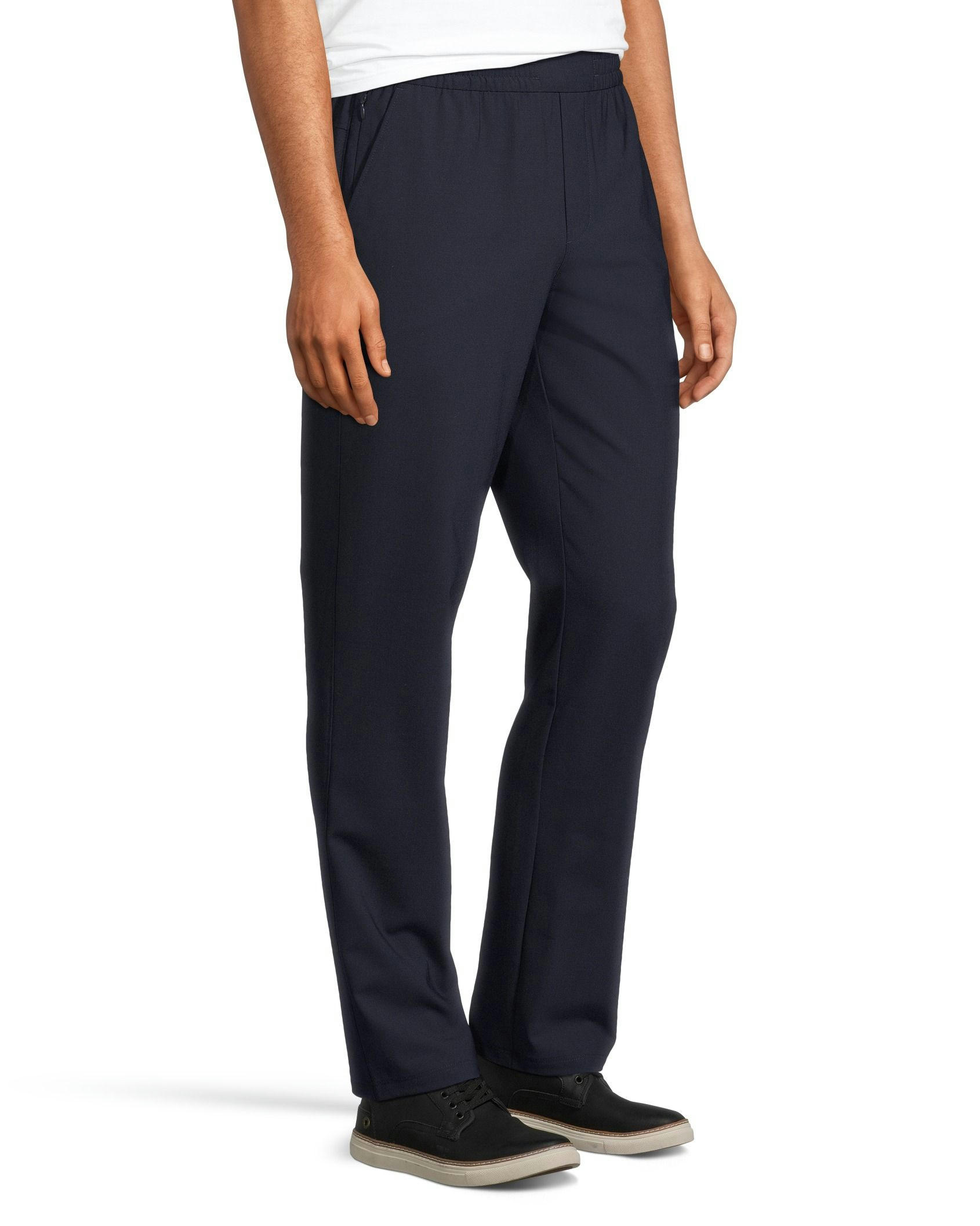 Denver Hayes Men's Athletic Fit Stretch Waist Wool Pull-On Hybrid Pants