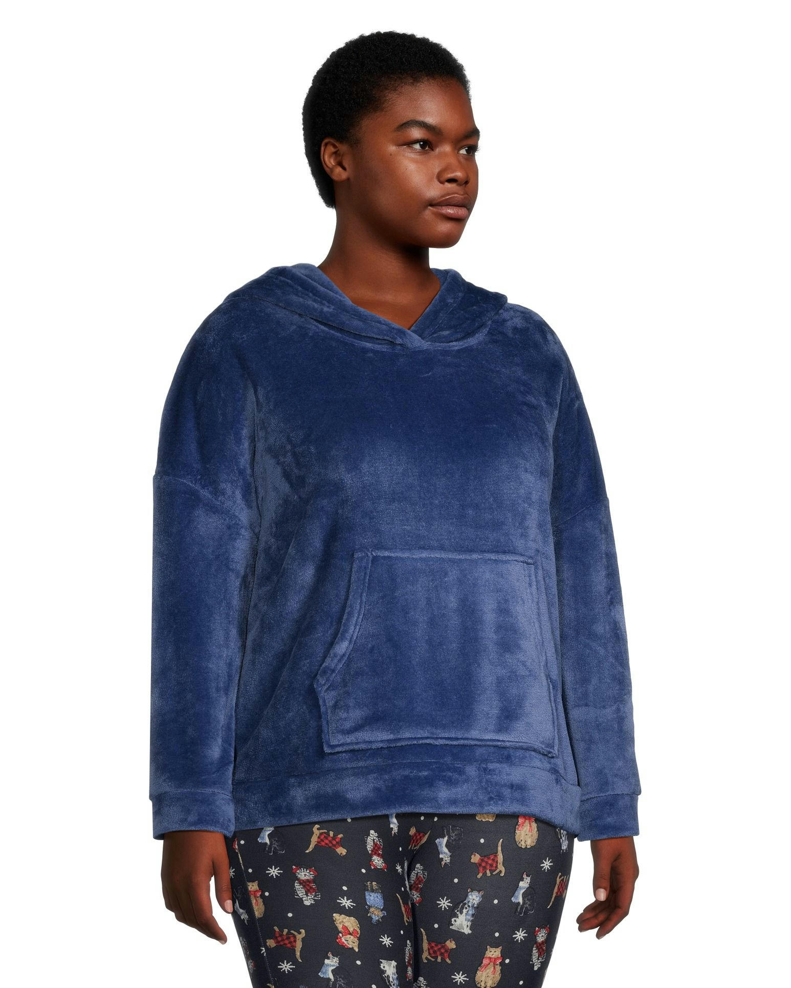 Denver Hayes Women's Plush Velour Hooded Shirt