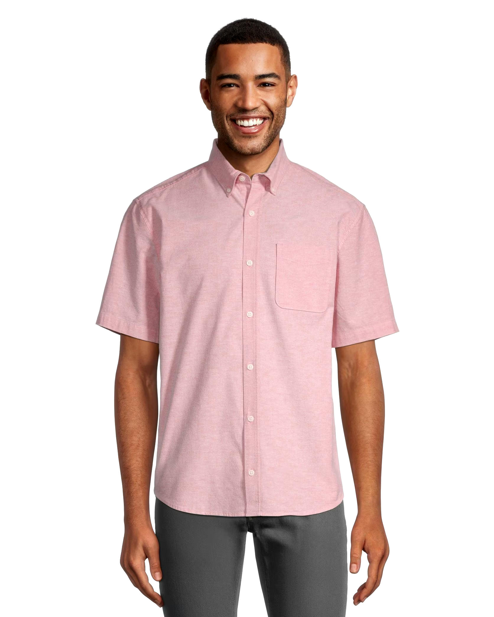 Denver Hayes Men's Classic Fit Short Sleeve Oxford Casual Shirt