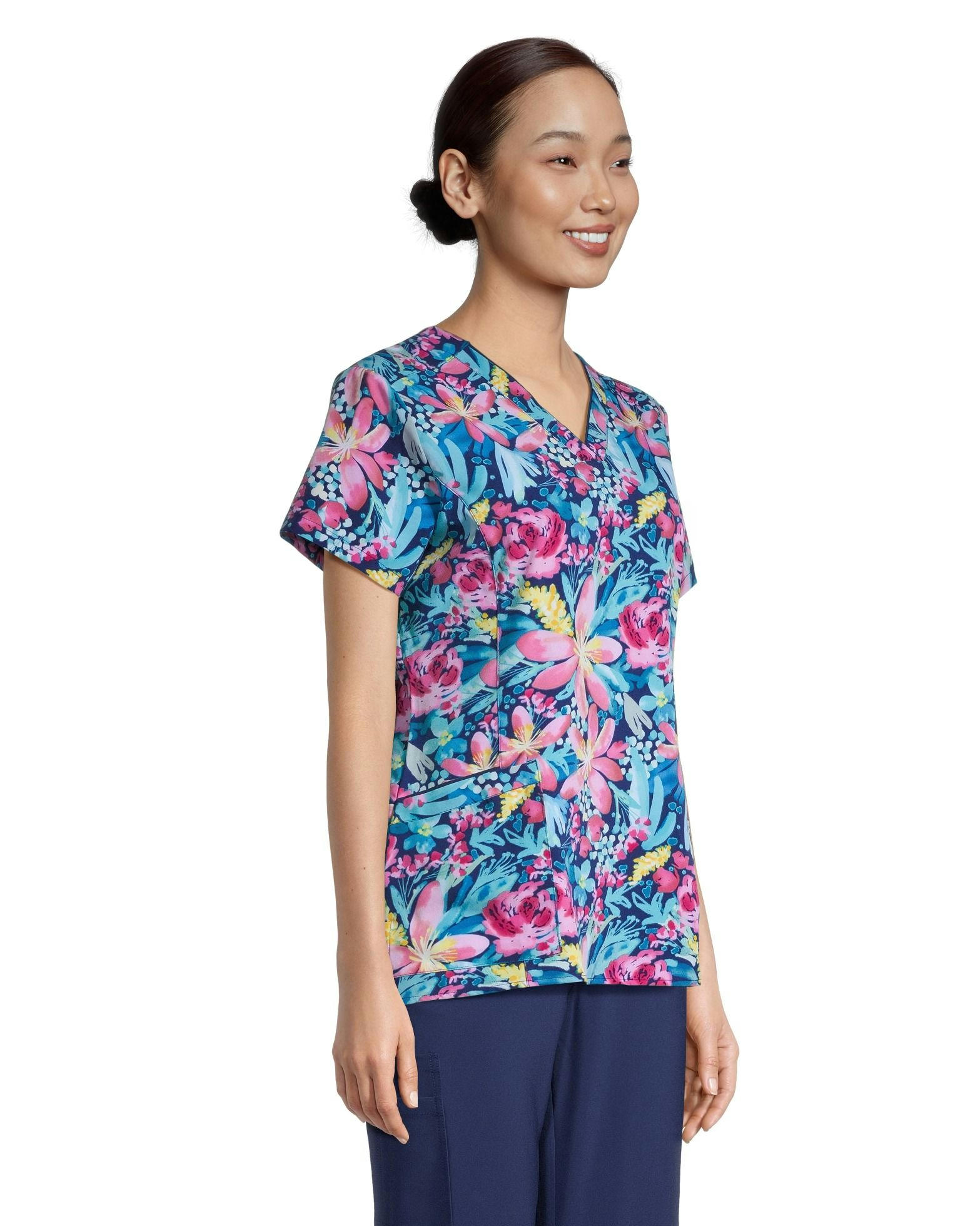 Health Pro Women's Princess Seam Printed Scrub Top