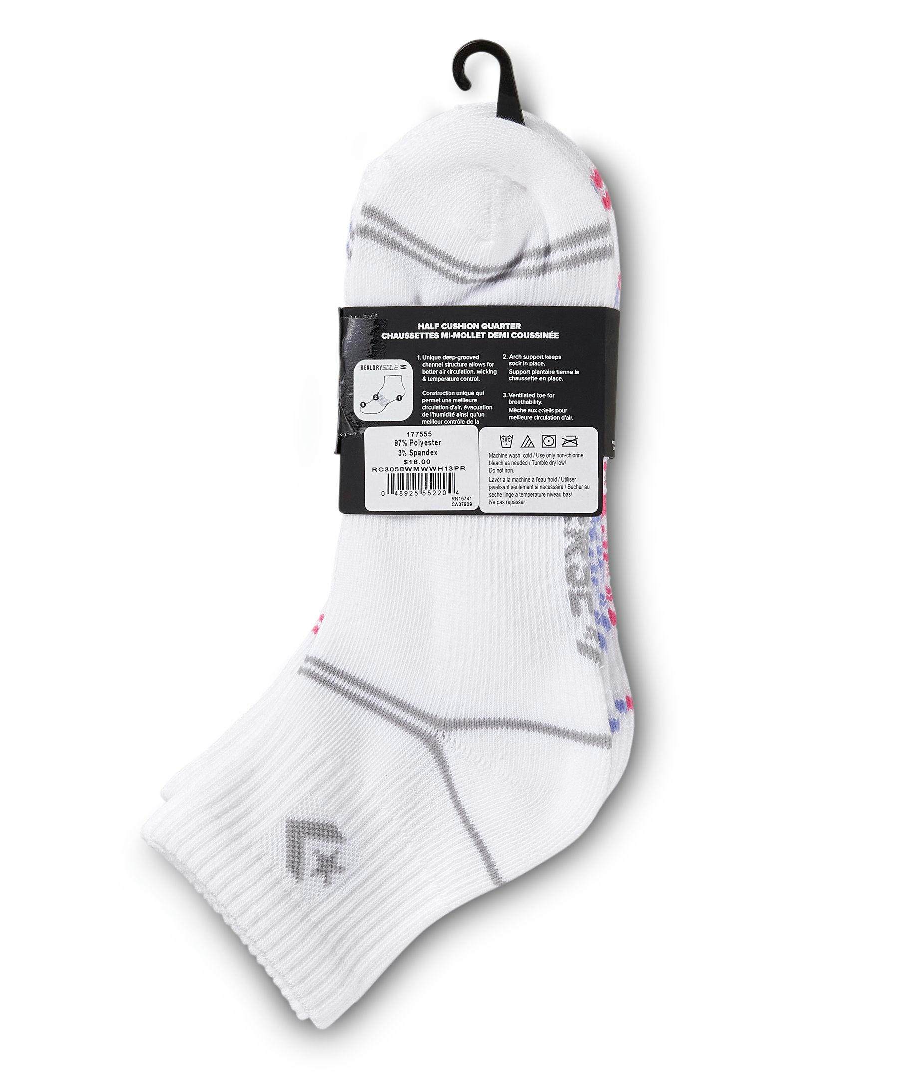 Women's 3 Pack Short Quarter Crew Socks with Arch Support