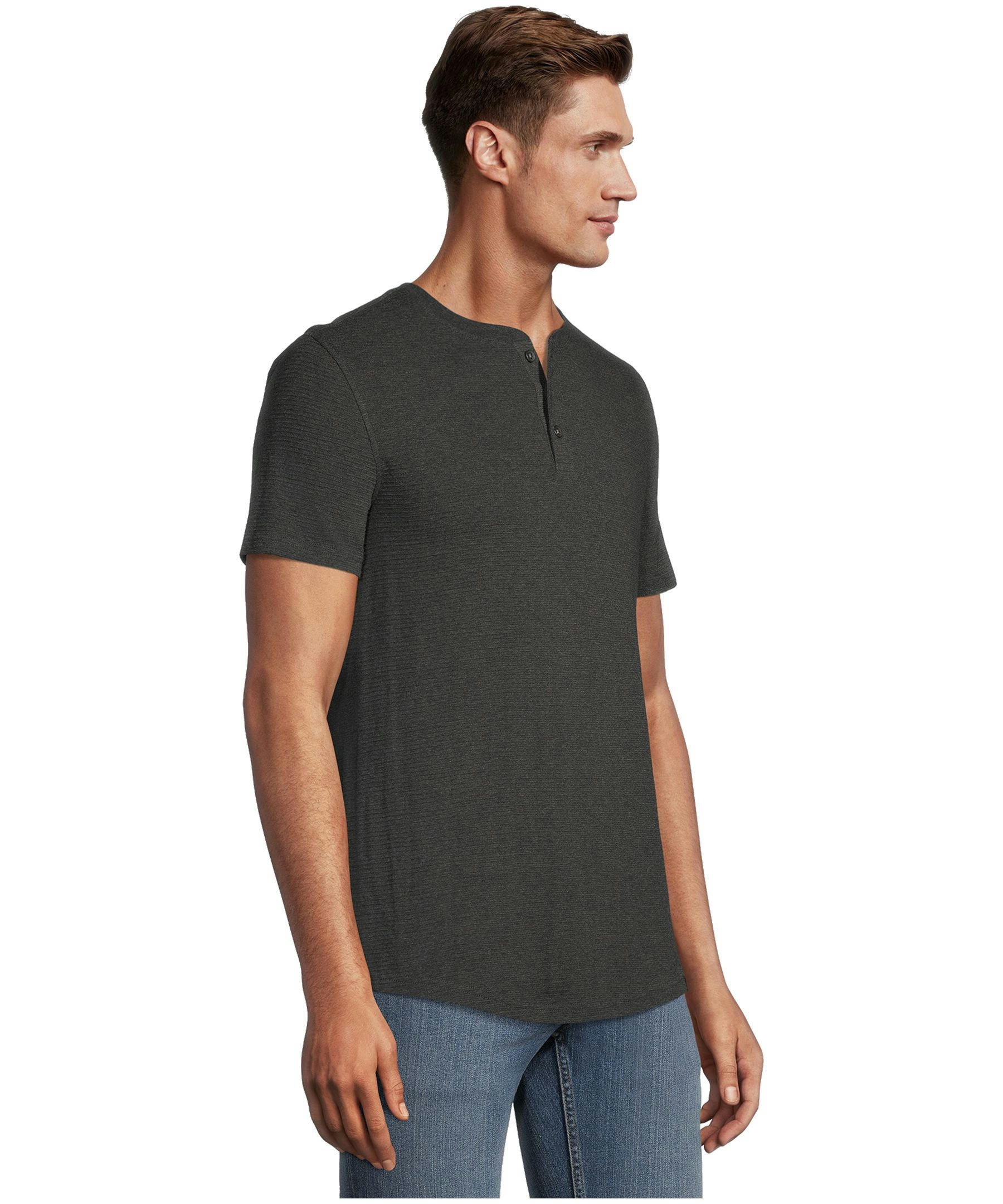 Men's Short Sleeve Modern Fit Ottoman Henley Shirt