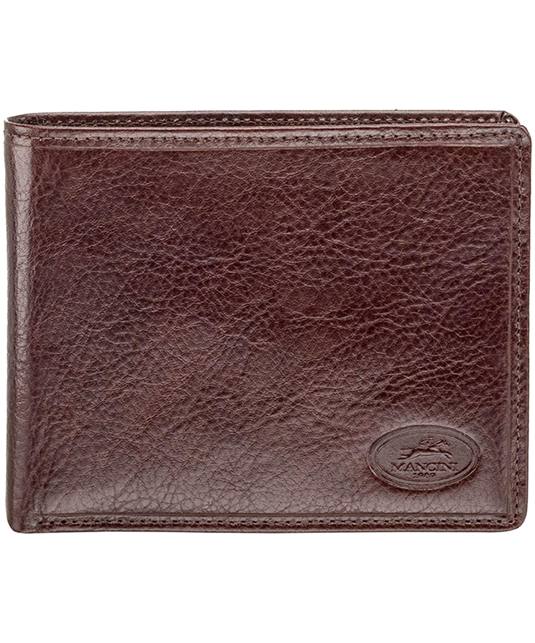 Mancini Leather Goods Men's Equestrian RFID Secure Billfold with Removable Passcase Brown