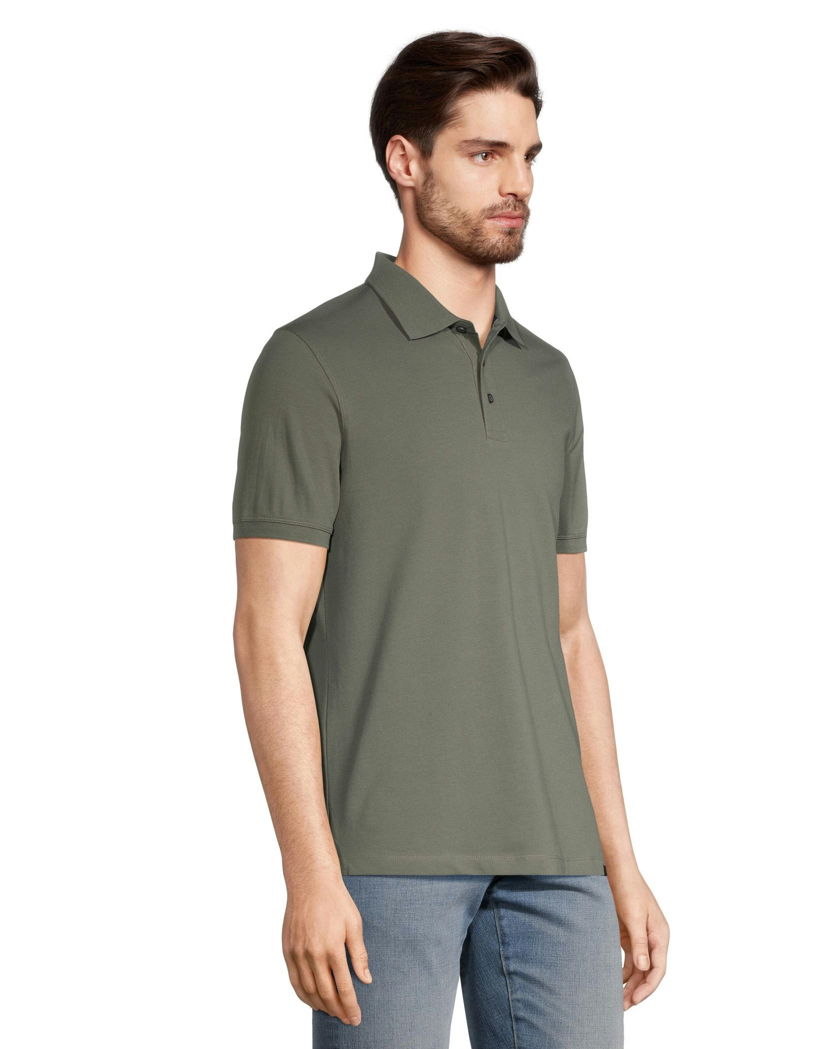 Denver Hayes Men's 50 Wash Stretch Pique Classic Fit Polo Shirt