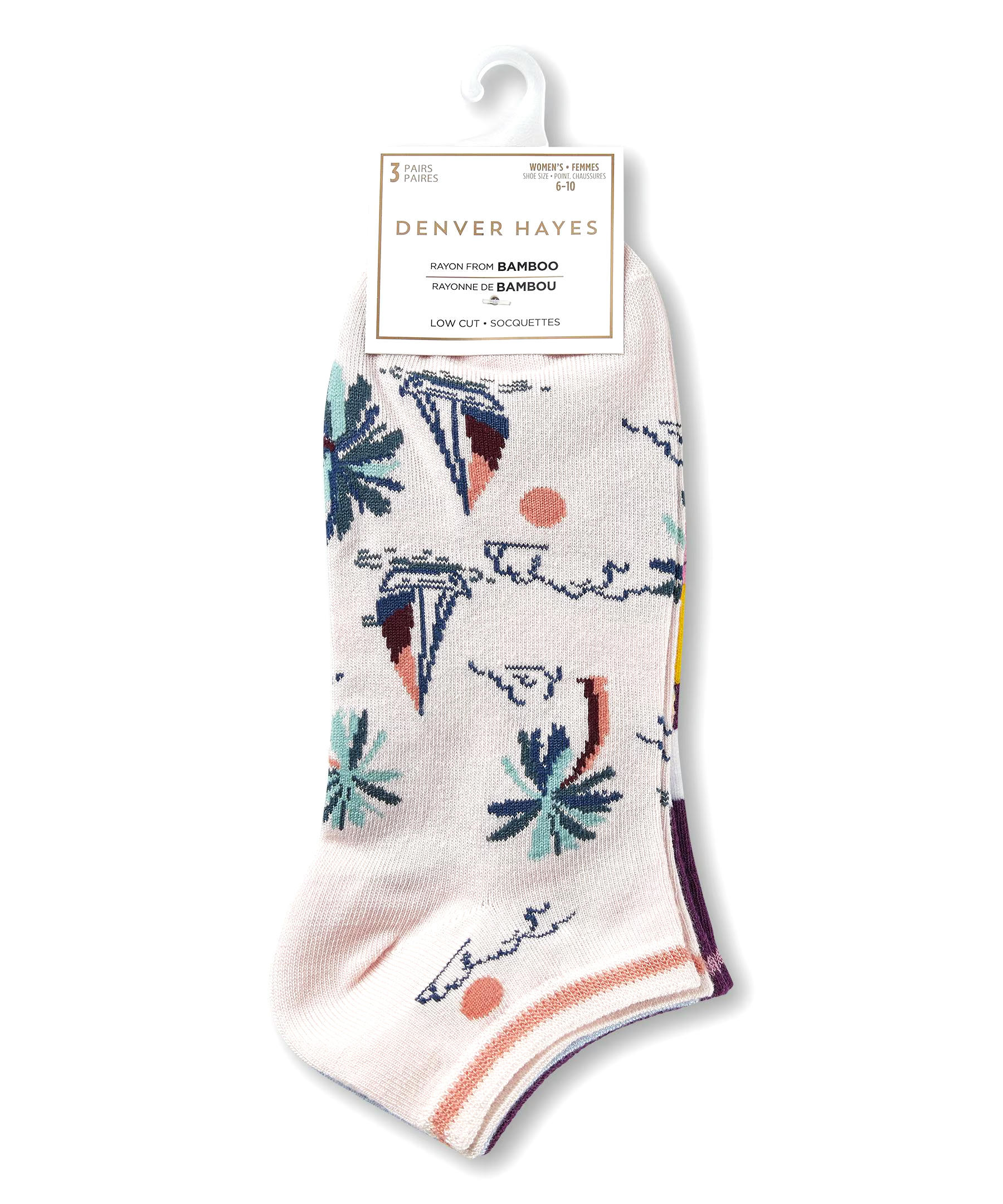 Denver Hayes Women's Low Cut Socks, 3 Pack