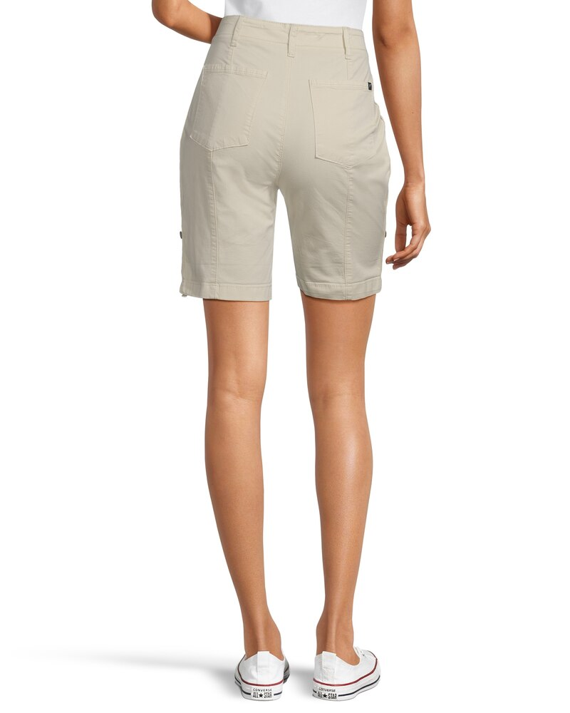 Denver Hayes Women's Garment Wash High Rise Bermuda Shorts