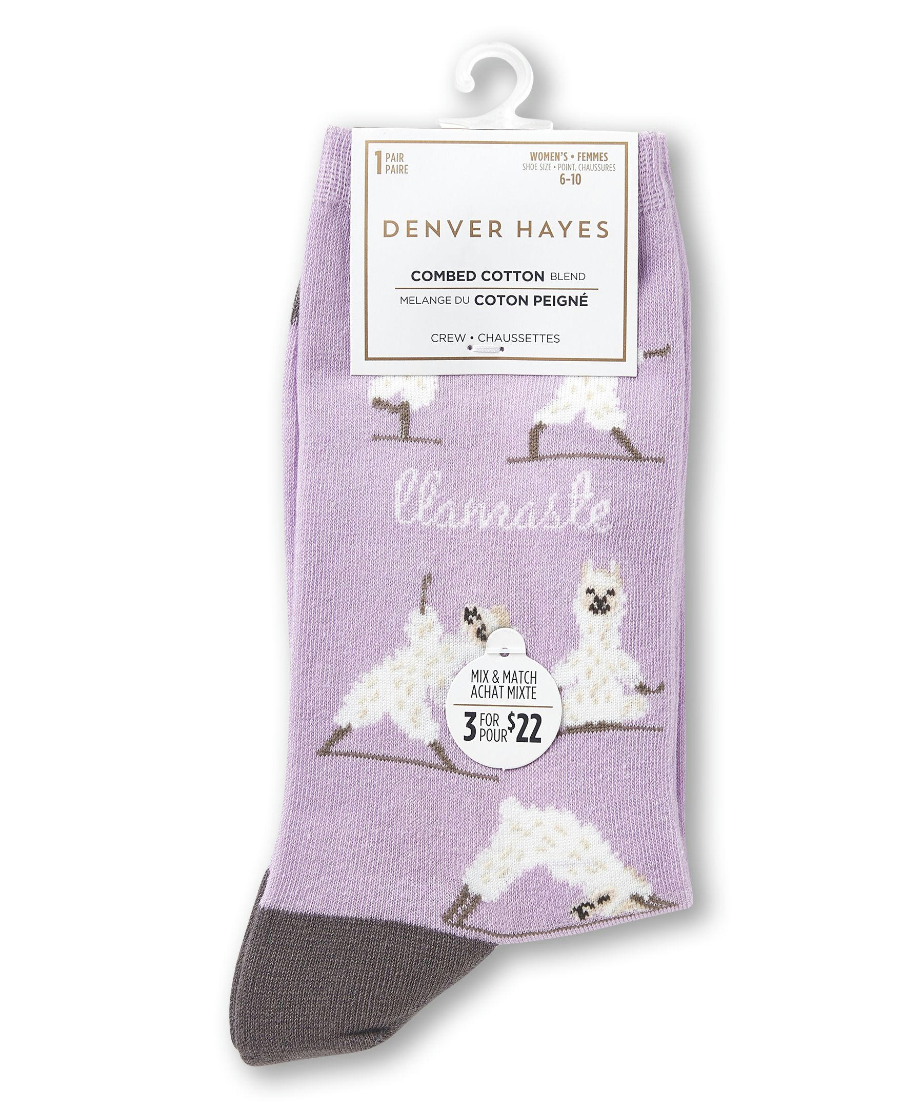 Denver Hayes Women's Patterned Crew Socks