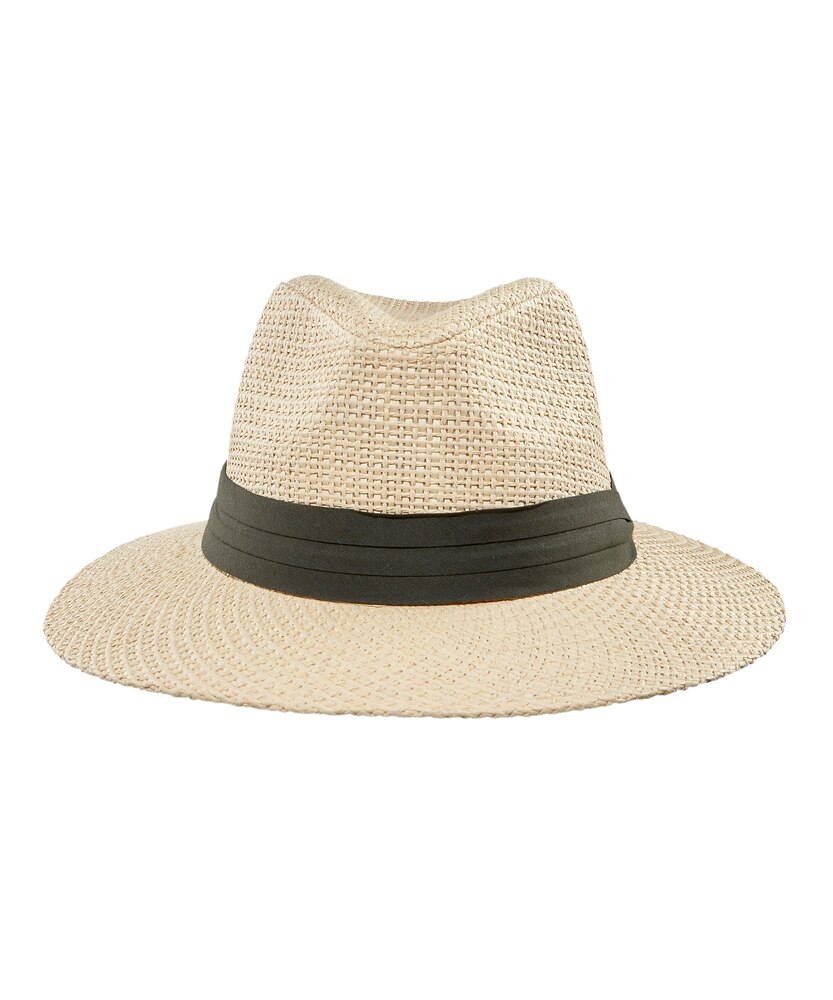 Denver Hayes Women's Panama Straw Hat With Ribbon Trim