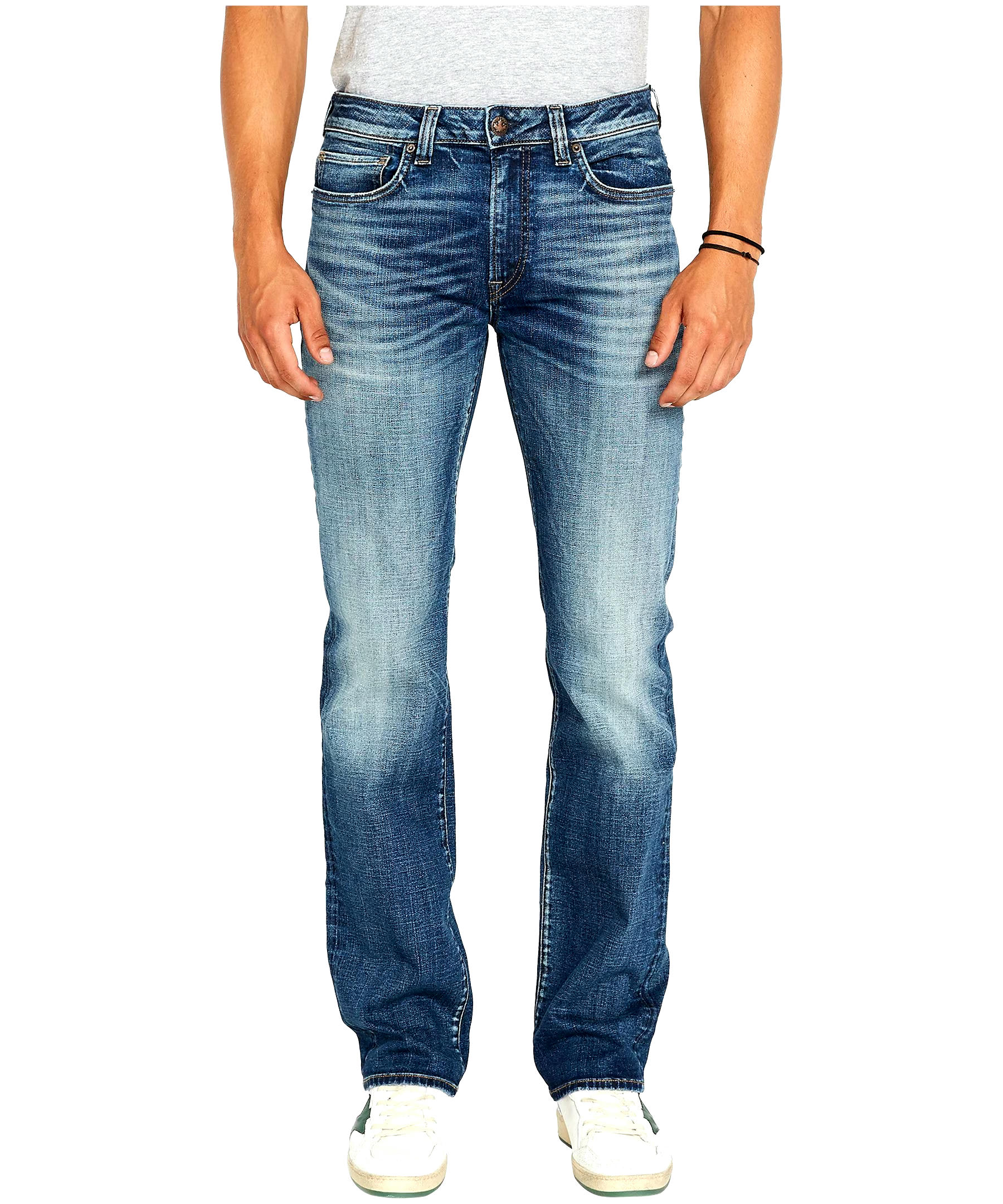 Buffalo Men's Driven Relaxed Mid Rise Straight Leg Stretch Jeans - Light Wash