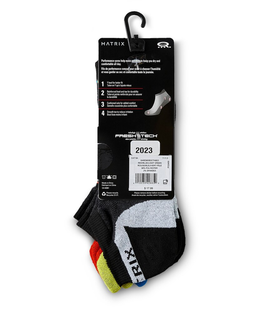 Matrix Men's 3 Pack Low Cut Sport Socks with Tab