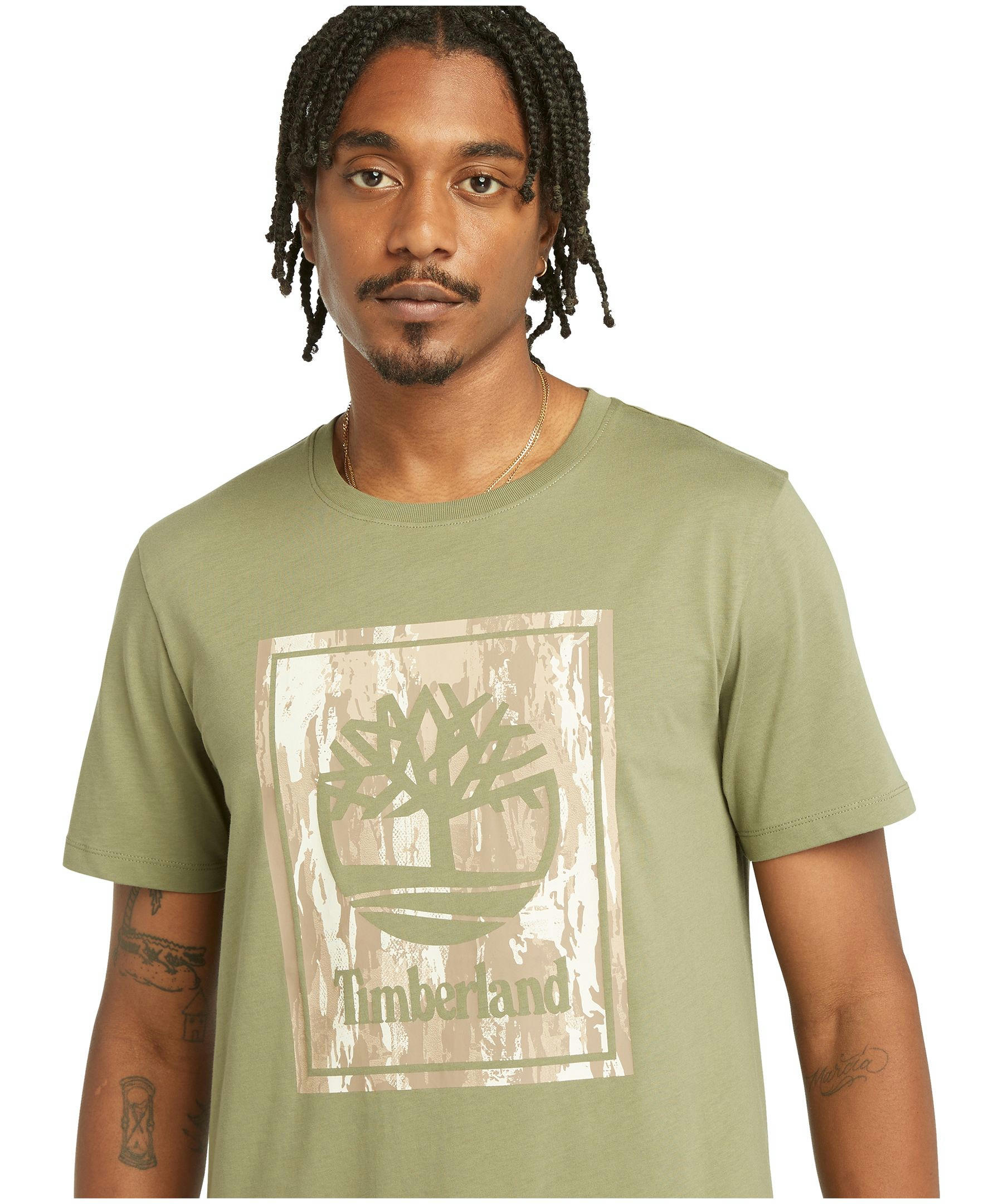 Timberland Men's Square Camo Graphic T Shirt