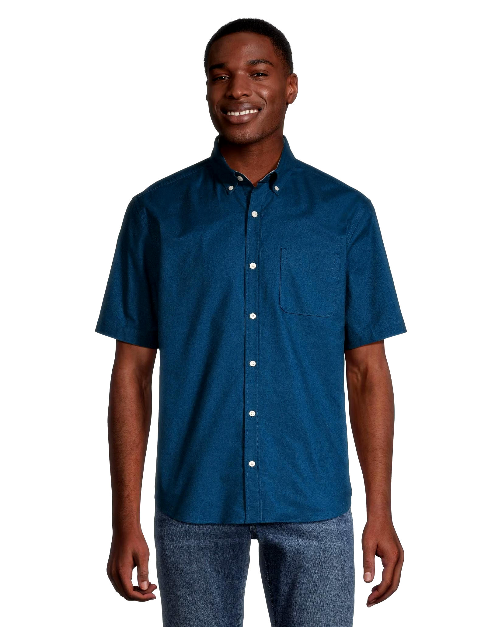 Denver Hayes Men's Oxford Casual Classic Fit Stretch Shirt
