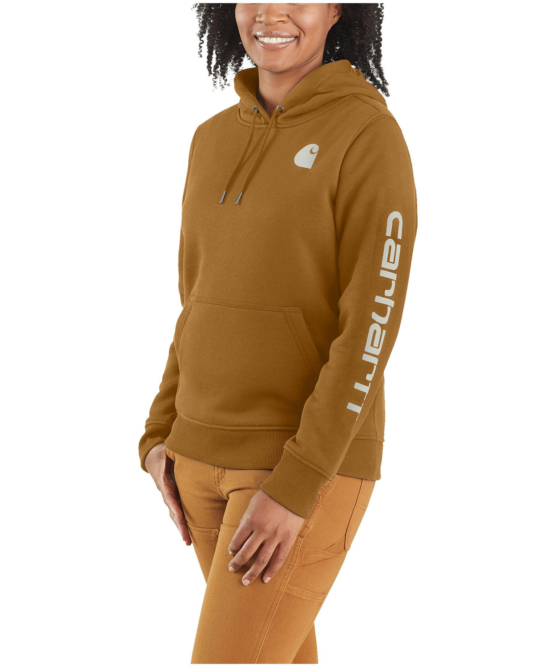Carhartt Women's Relaxed Fit Sleeve Logo Graphic Hoodie