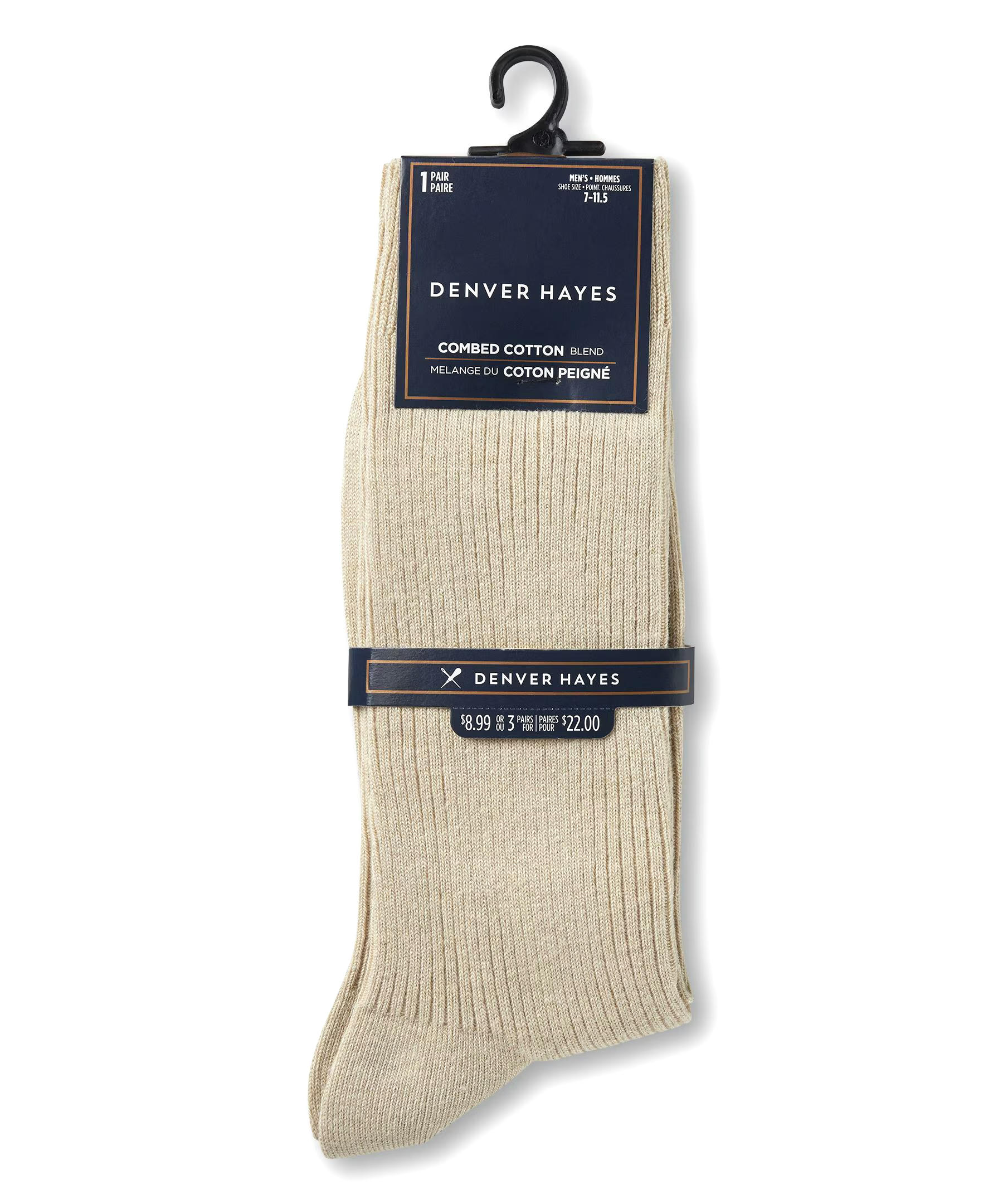 Denver Hayes Men's FRESHTECH® Casual Rib Crew Socks