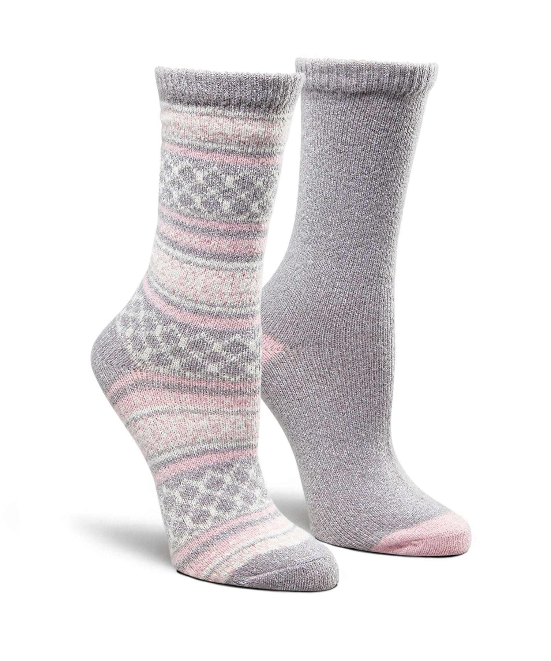WindRiver Women's T-Max 2 Pack Velvet Twist Casual Crew Socks