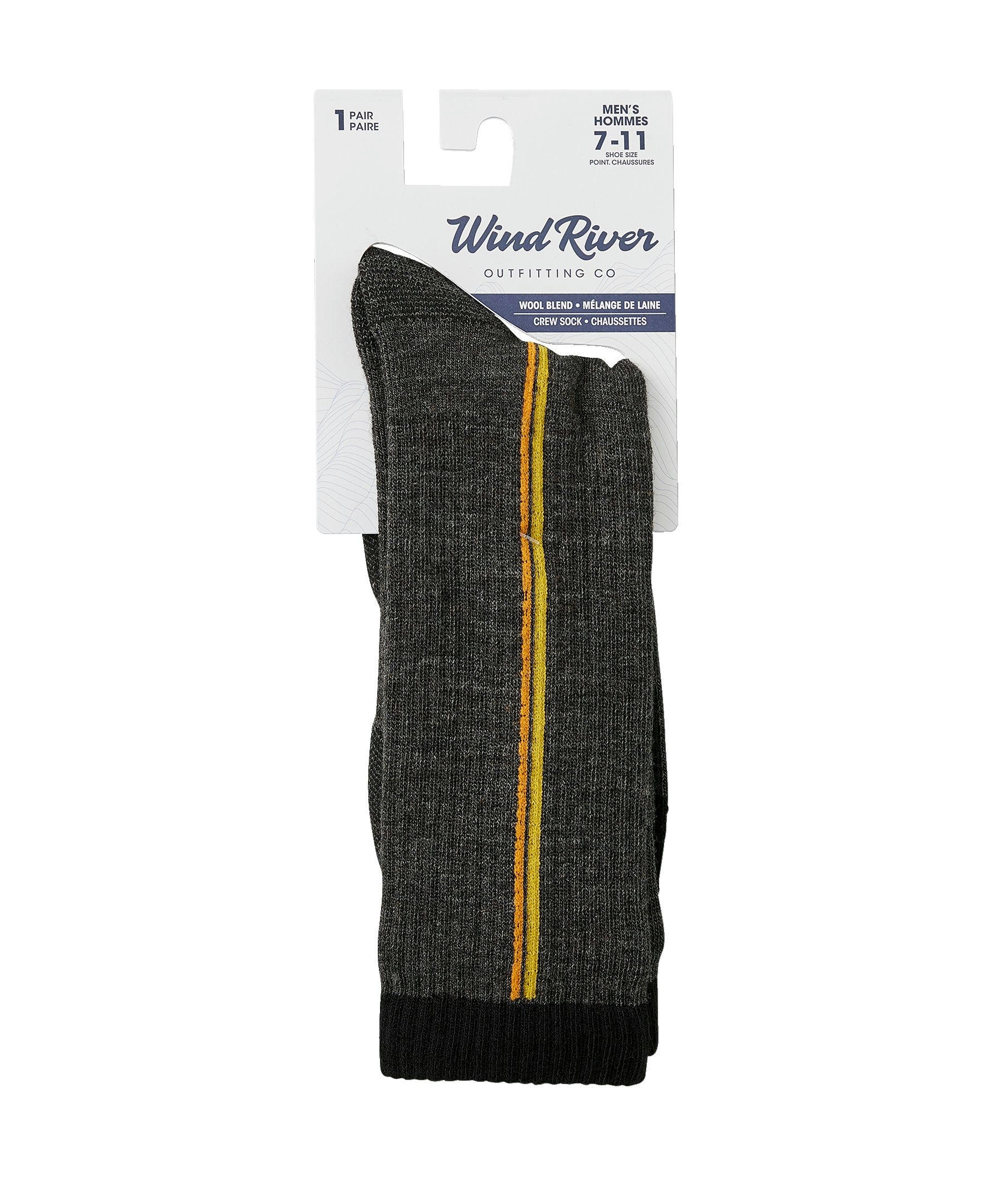 Windriver Men's Lightweight Wool Hiking Crew Socks