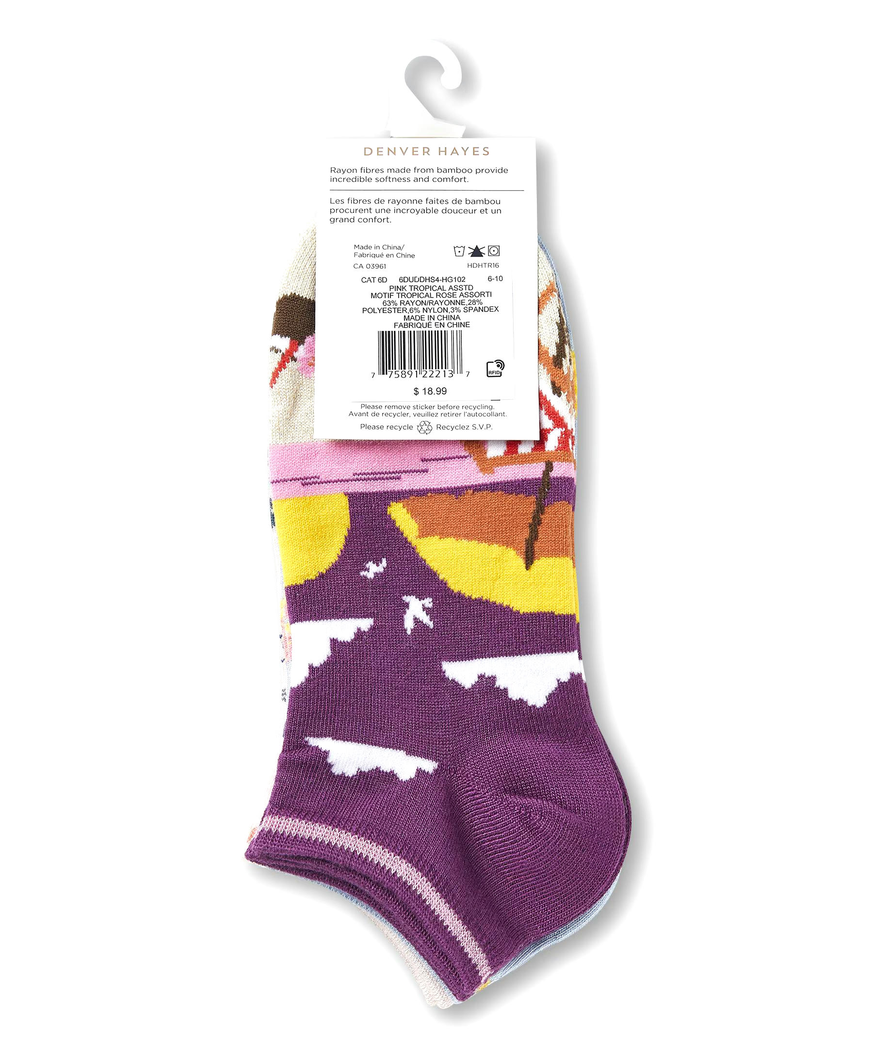 Denver Hayes Women's Low Cut Socks, 3 Pack