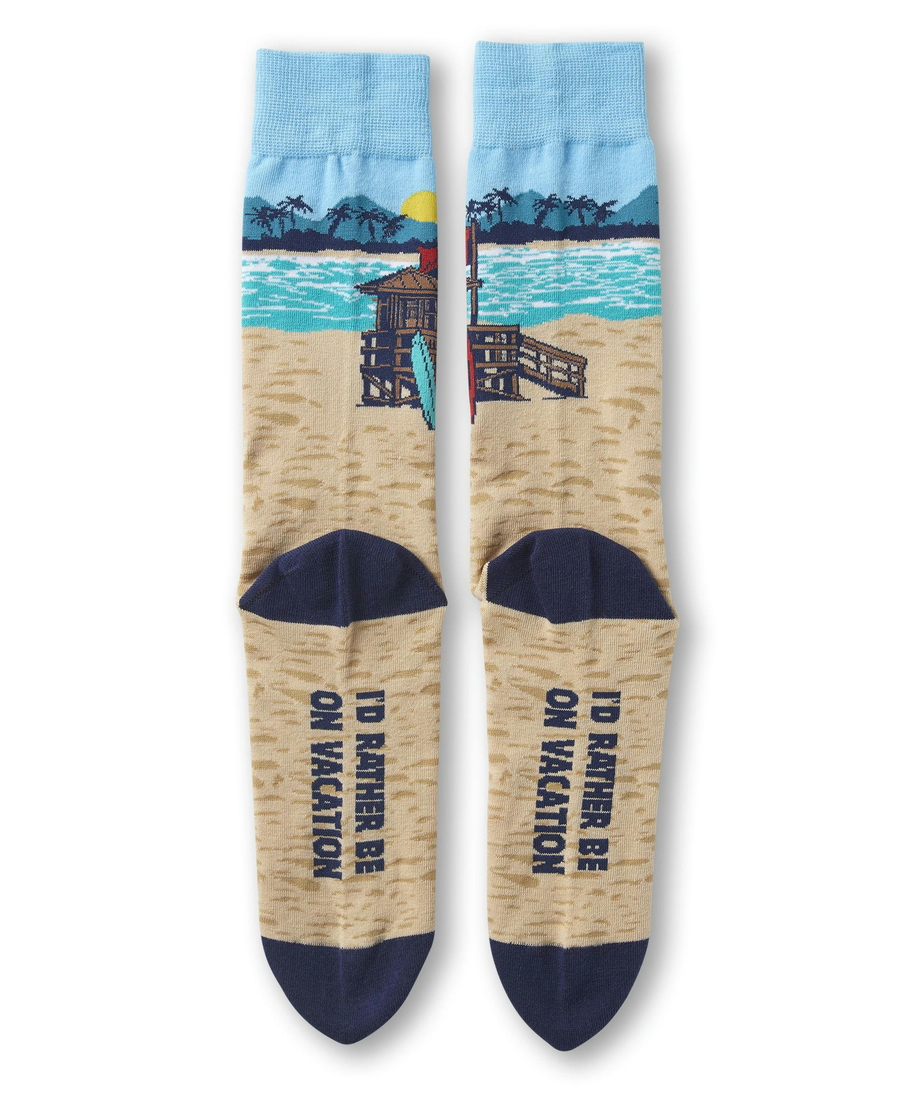 Denver Hayes Men's FRESHTECH® Camping Pattern Casual Crew Socks