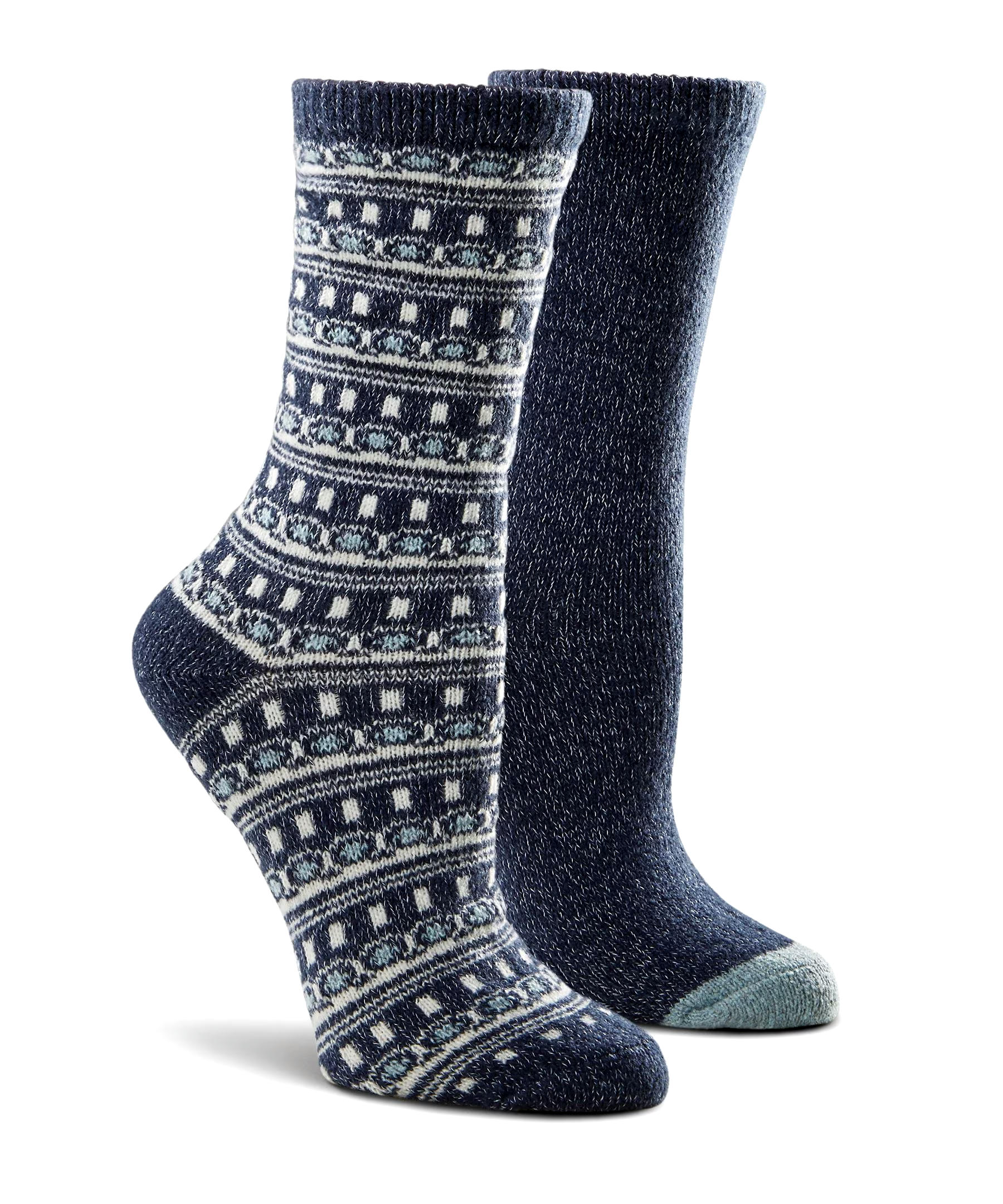 WindRiver Women's T-Max 2 Pack Velvet Twist Casual Crew Socks