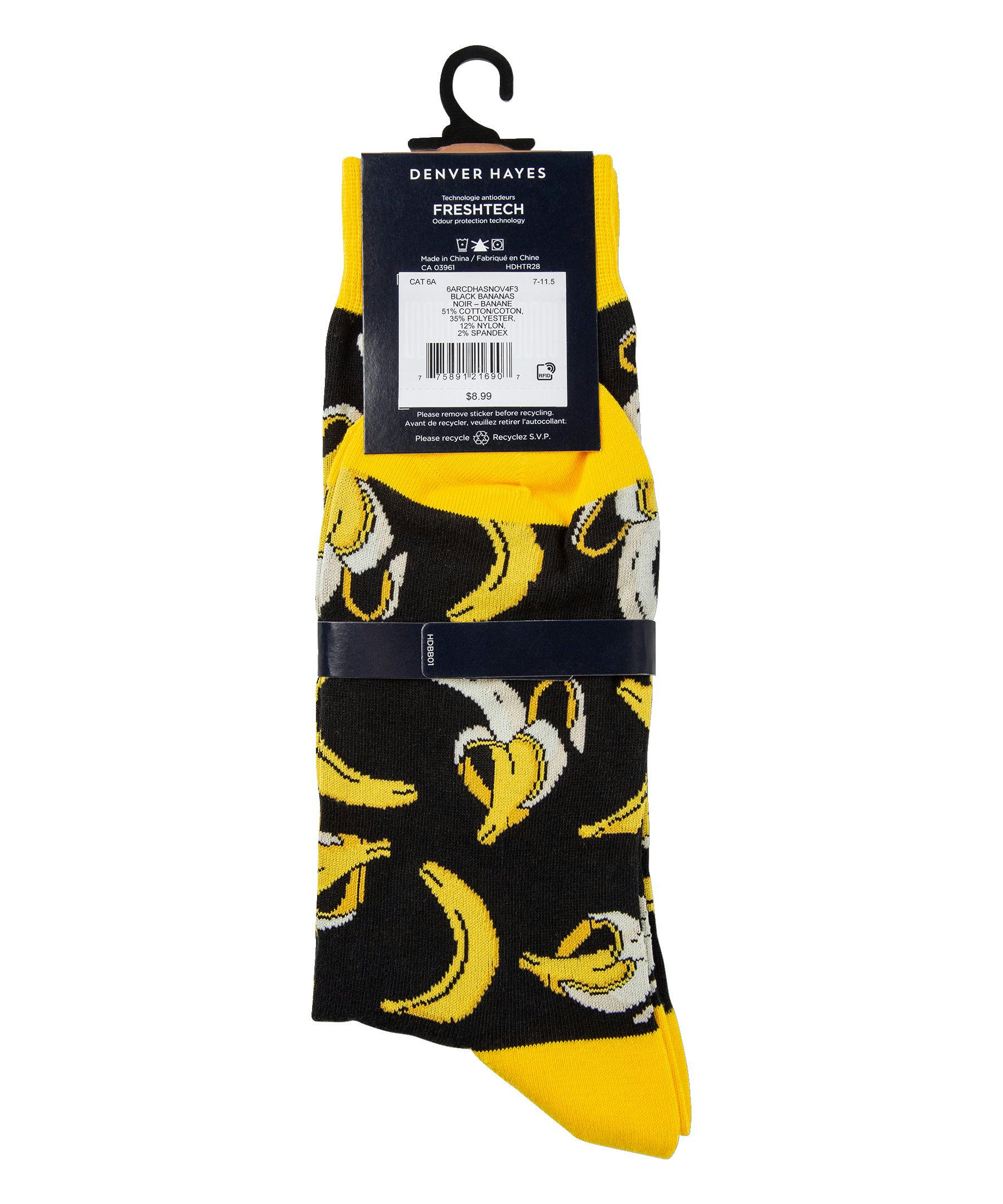 Denver Hayes Men's Novelty Food Pattern Crew Socks