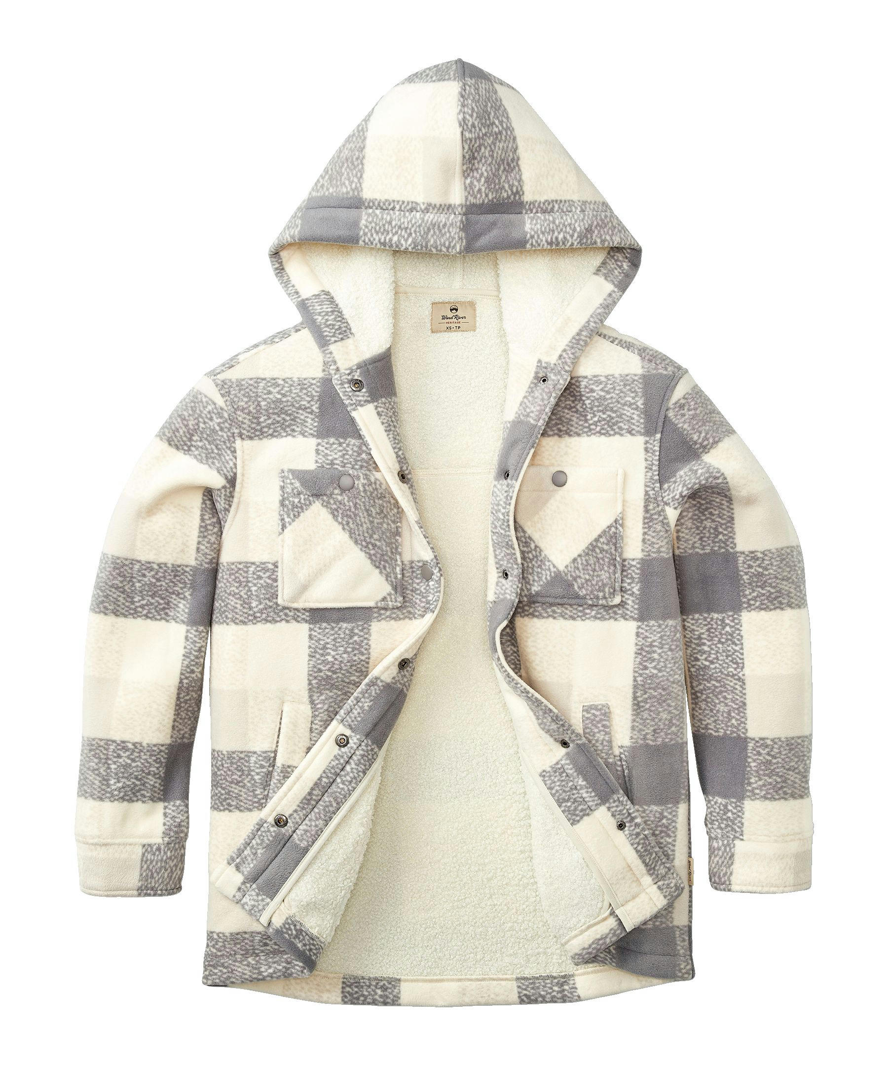 WindRiver Women's Snap Front Hooded Fleece Shacket