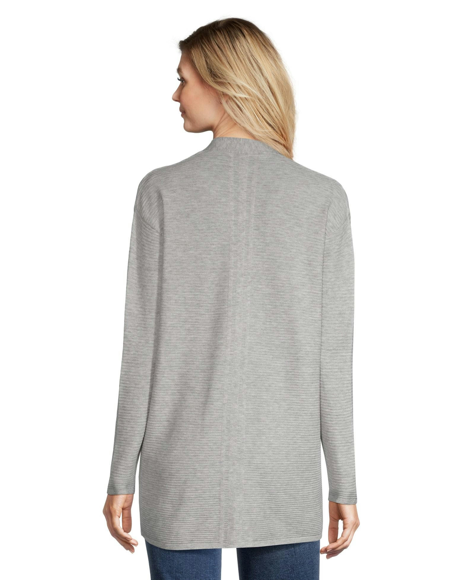 Denver Hayes Women's Semi Fitted Ribbed Open Front Cardigan