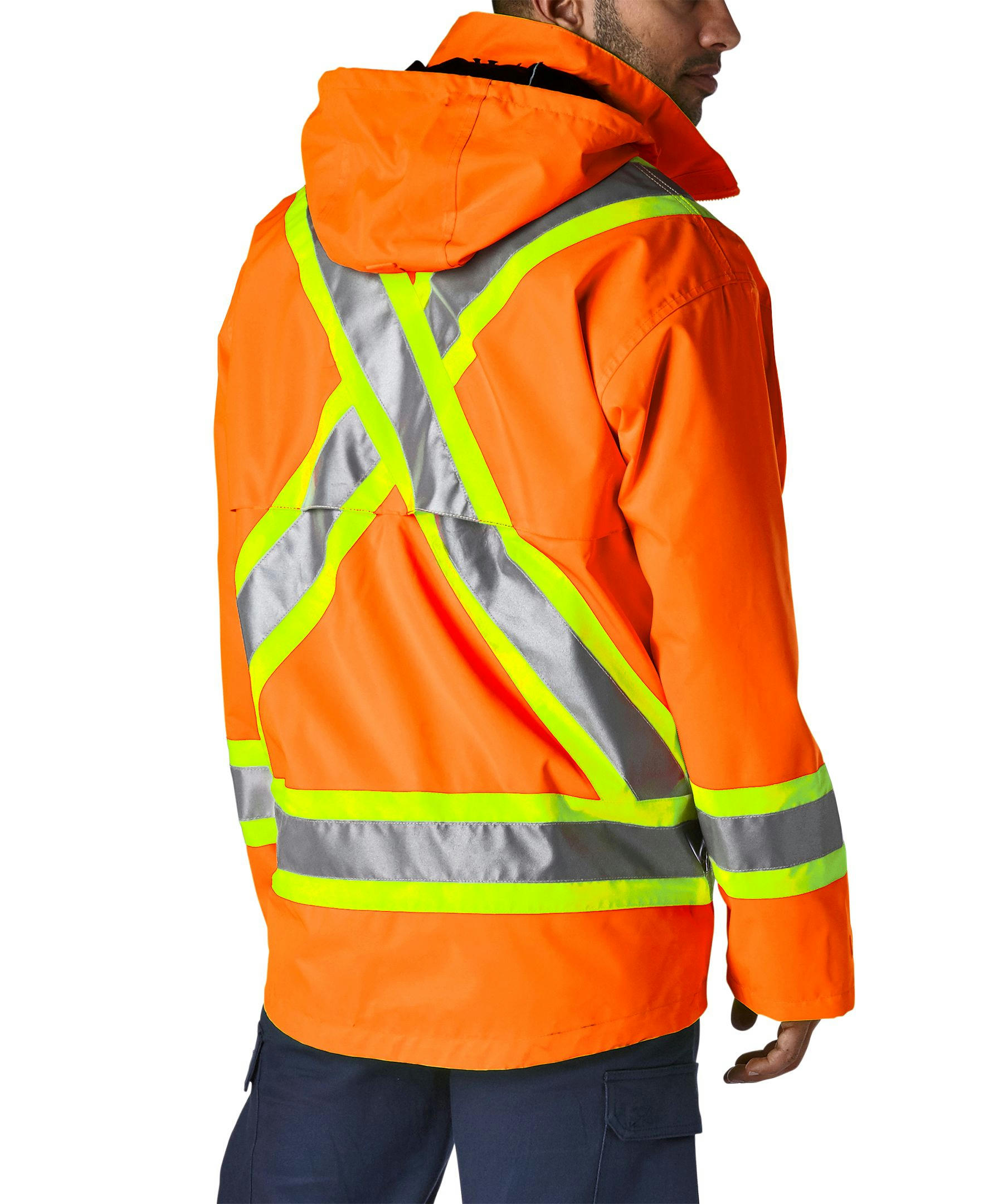Viking Men's Professional Journeyman Hi-Vis Waterproof and Windproof Rain Jacket