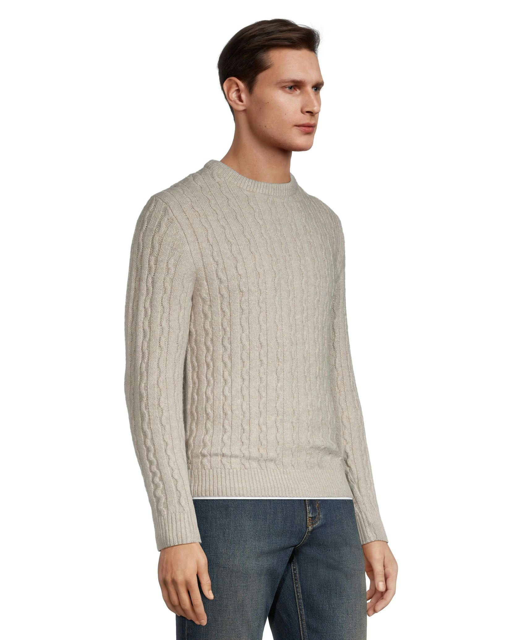 Denver Hayes Men's Cable Stitch Crewneck Sweater