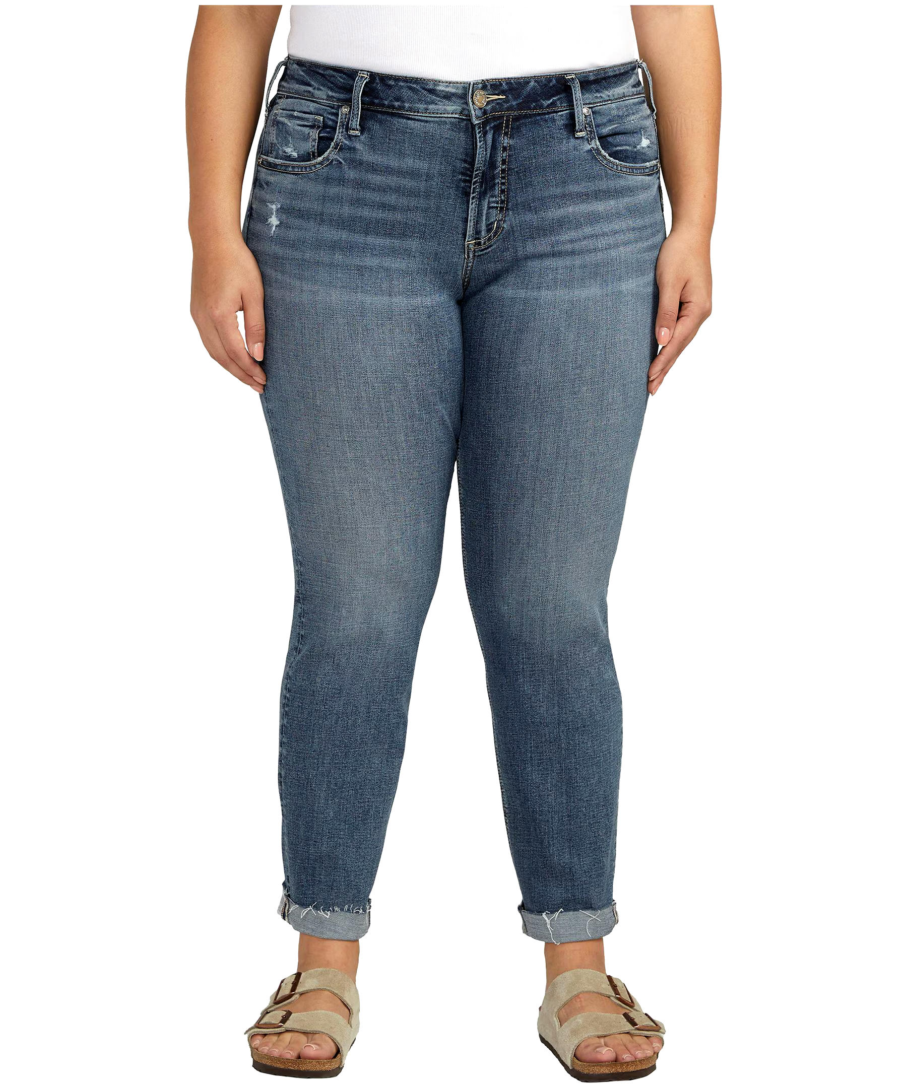 Silver Women's Boyfriend Mid Rise Slim Leg Jeans