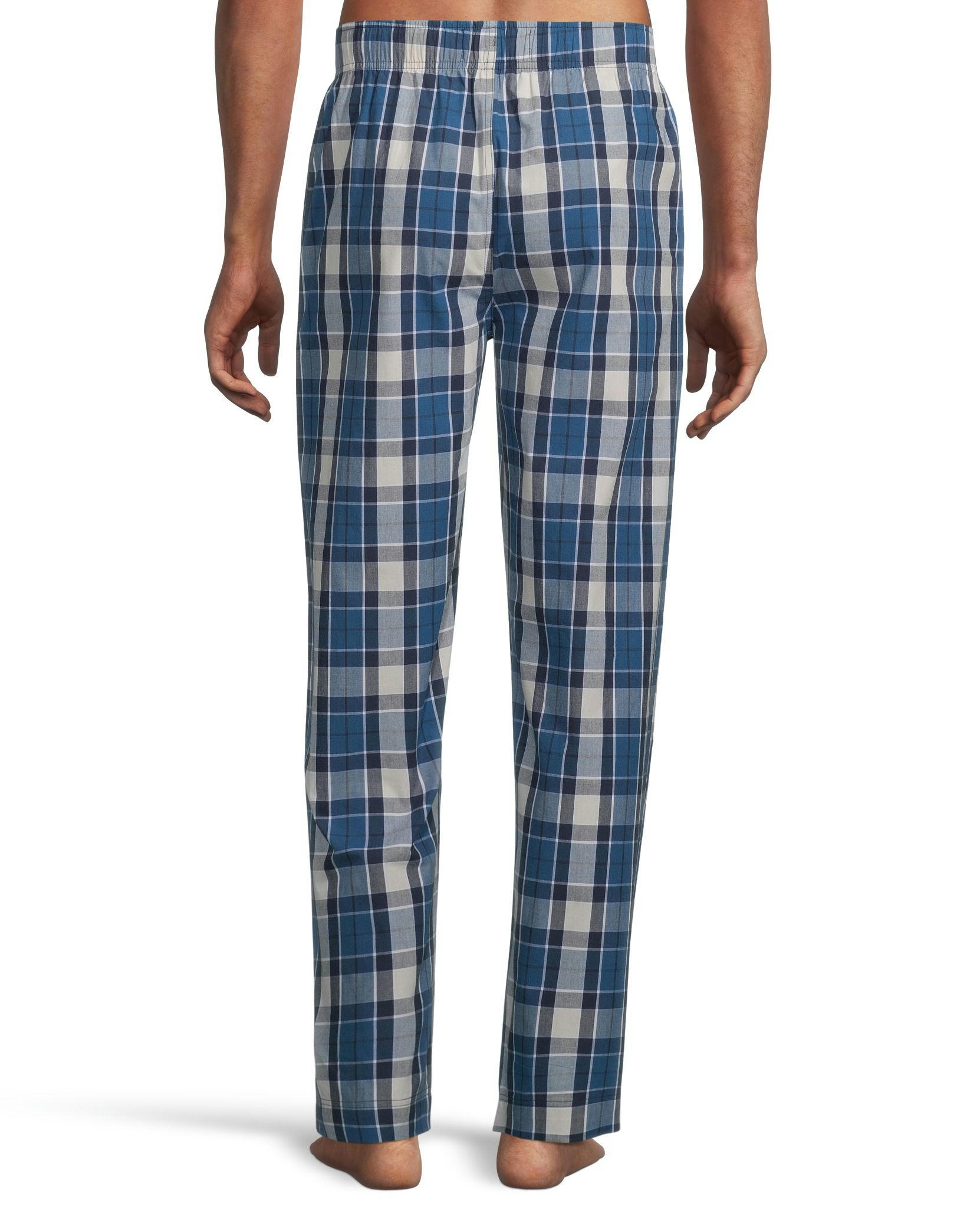 Men's Woven Plaid Lounge Pants With Elastic Waistband and Drawstring