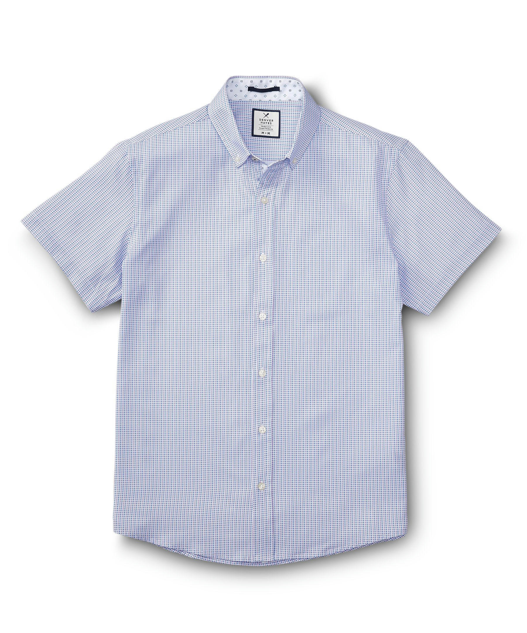 Denver Hayes Men's Hybrid 4-Way Stretch Short Sleeve Commuter Sport Shirt