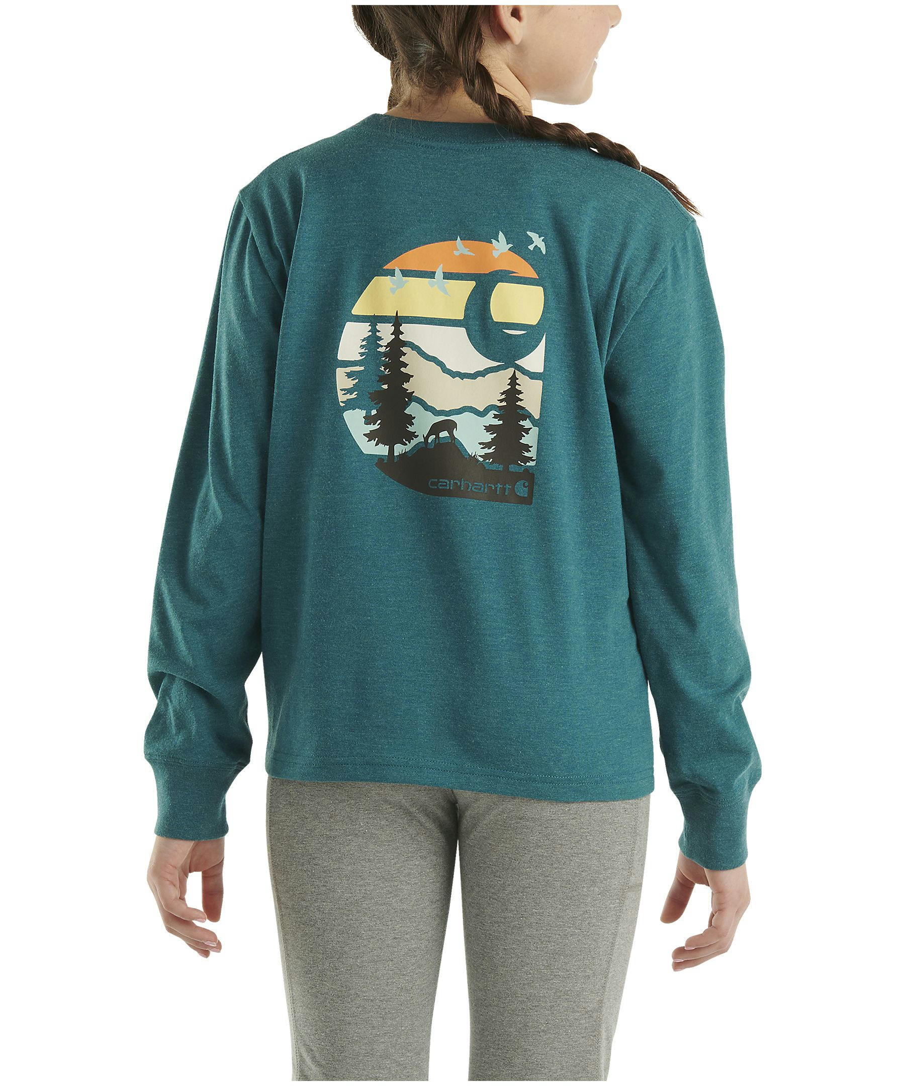 Carhartt Toddler Girl's Long Sleeve Graphic Crewneck T Shirt