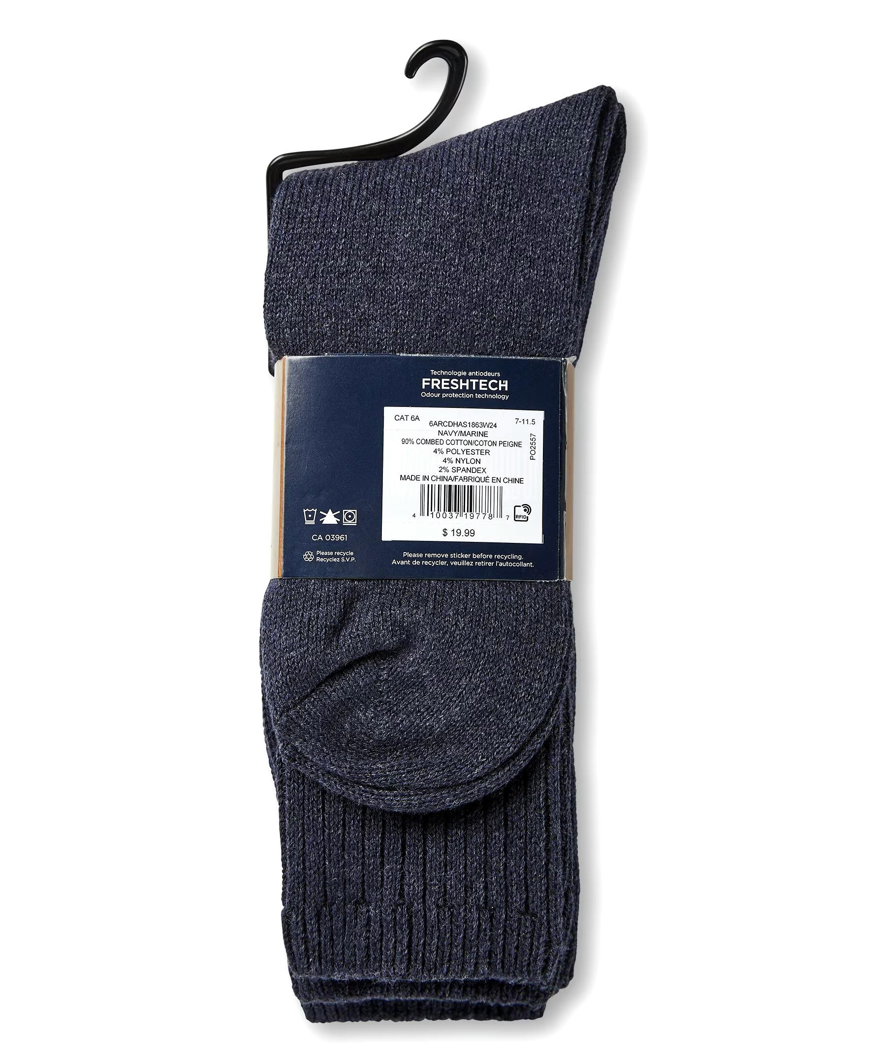 Denver Hayes Men's Casual Rib Socks, 3 Pack